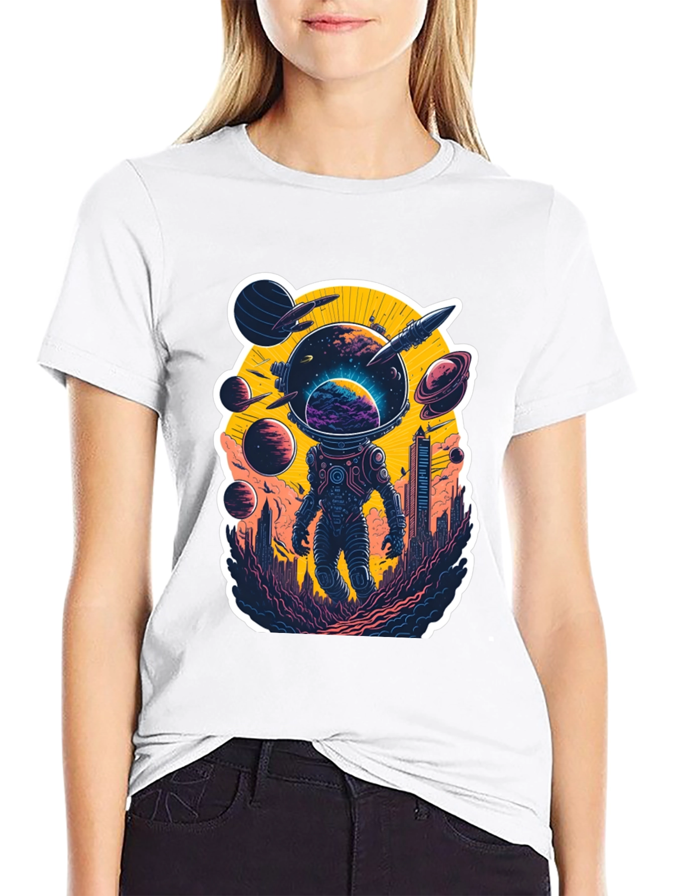 Astronaut & Cityscape Graphic Tee