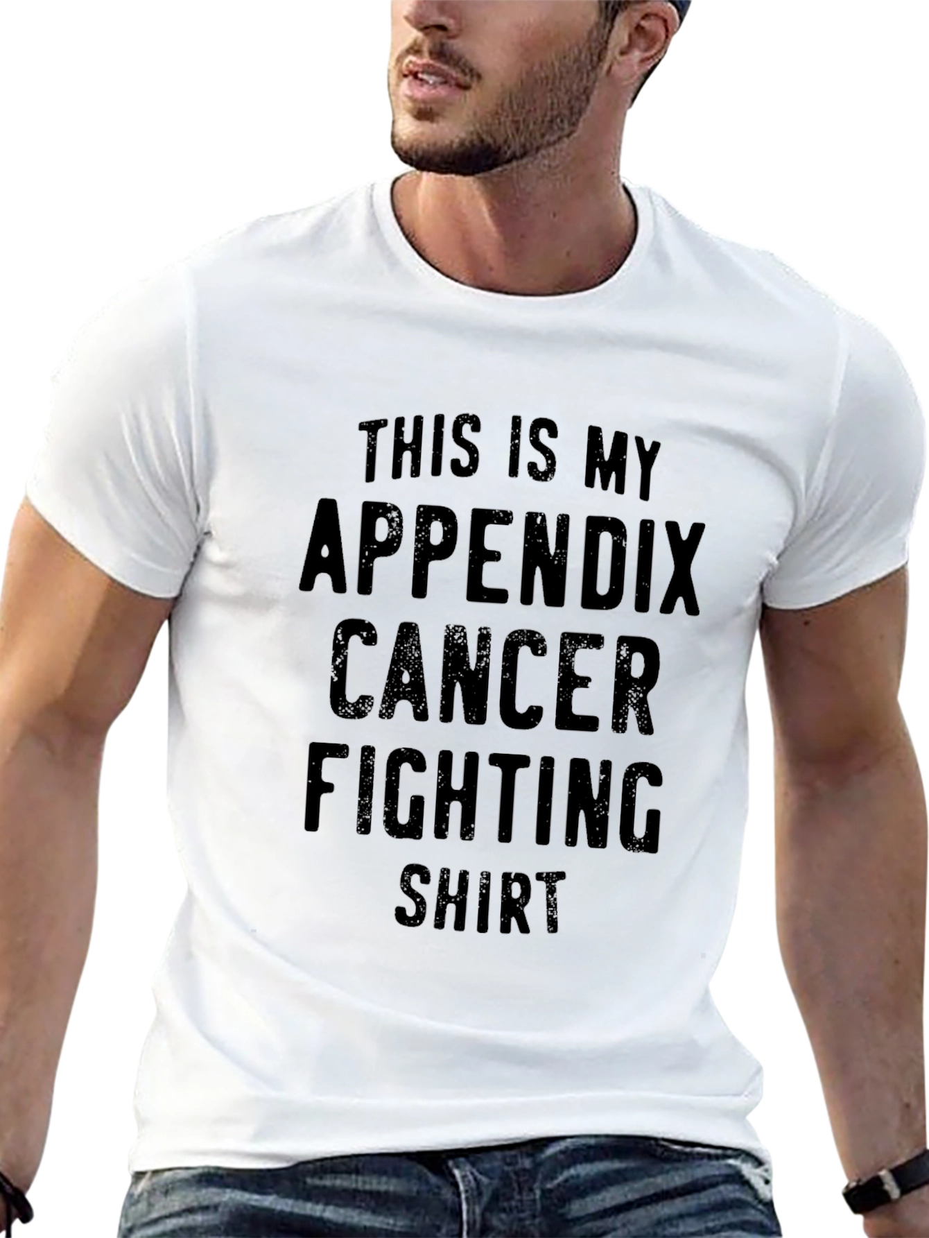Appendix Cancer Fighting T-Shirt - Unisex Black Tee