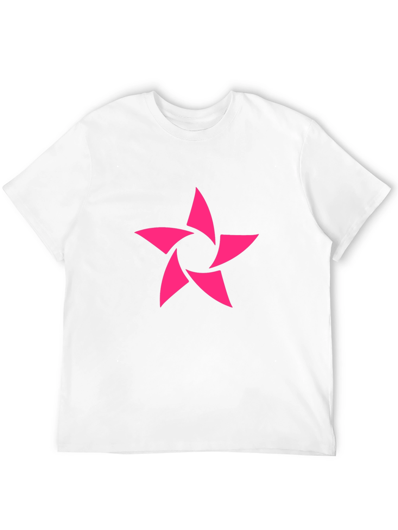 Modern Pink Star Graphic Black T-Shirt