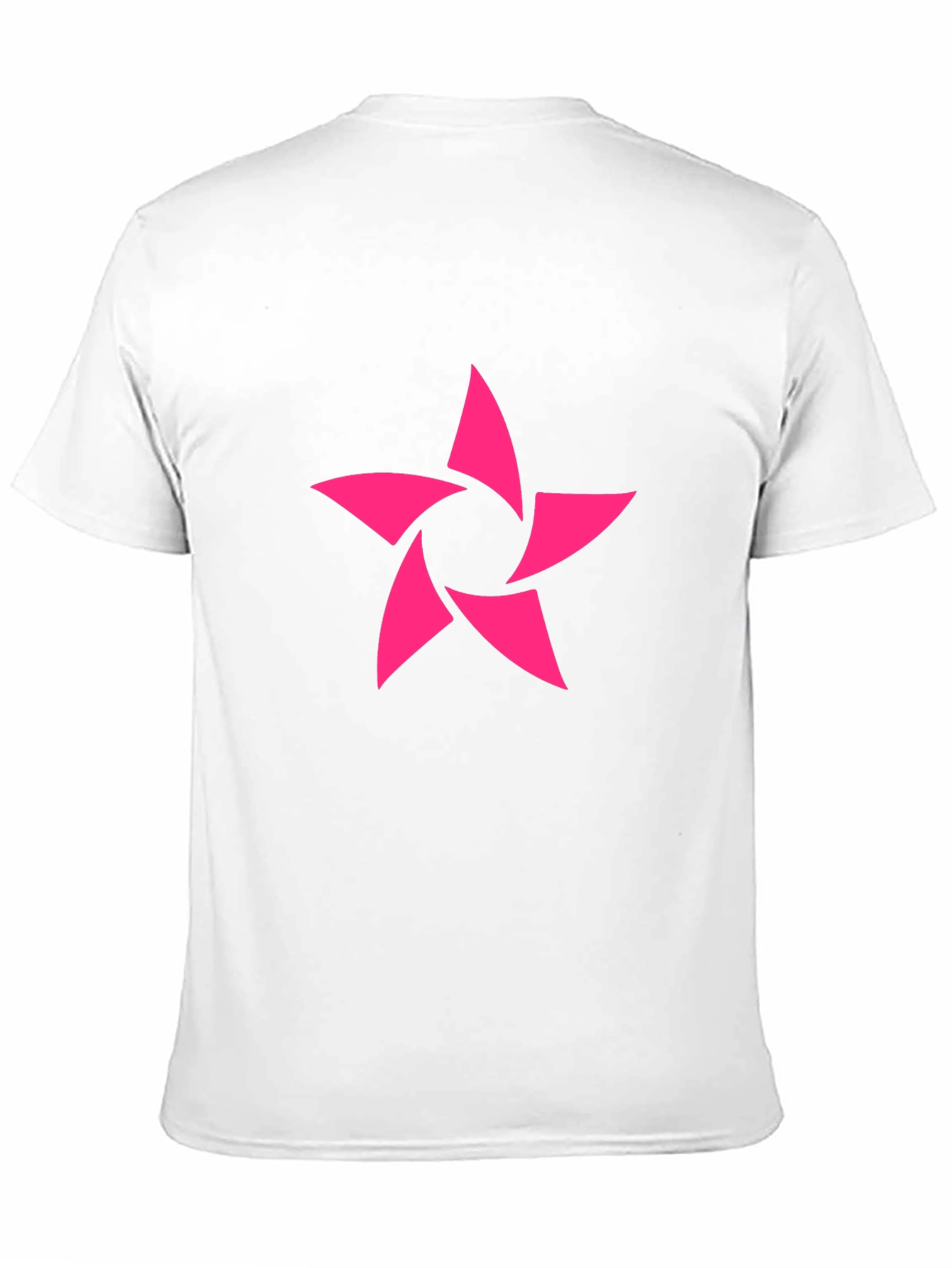 Modern Pink Star Graphic Black T-Shirt