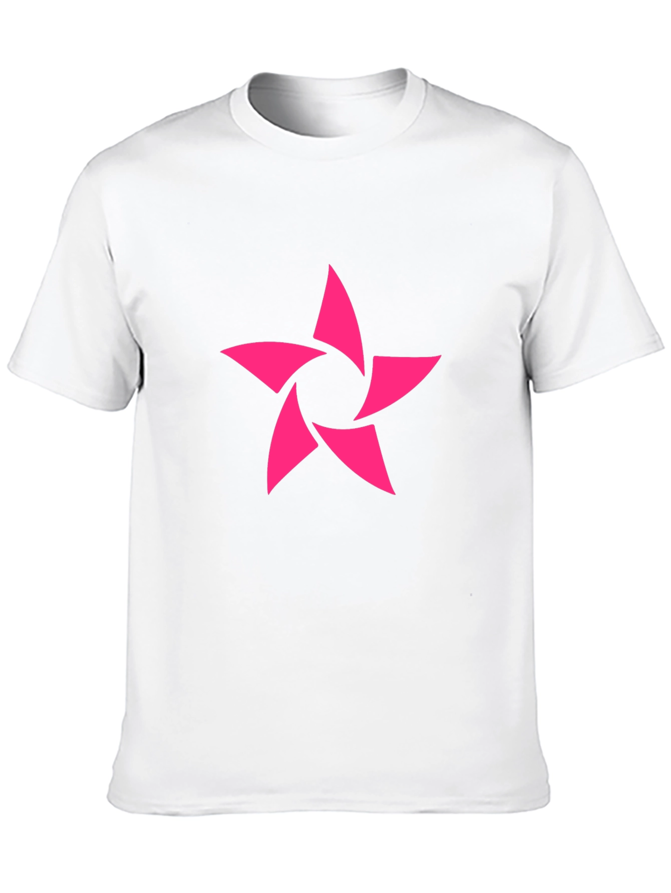 Modern Pink Star Graphic Black T-Shirt