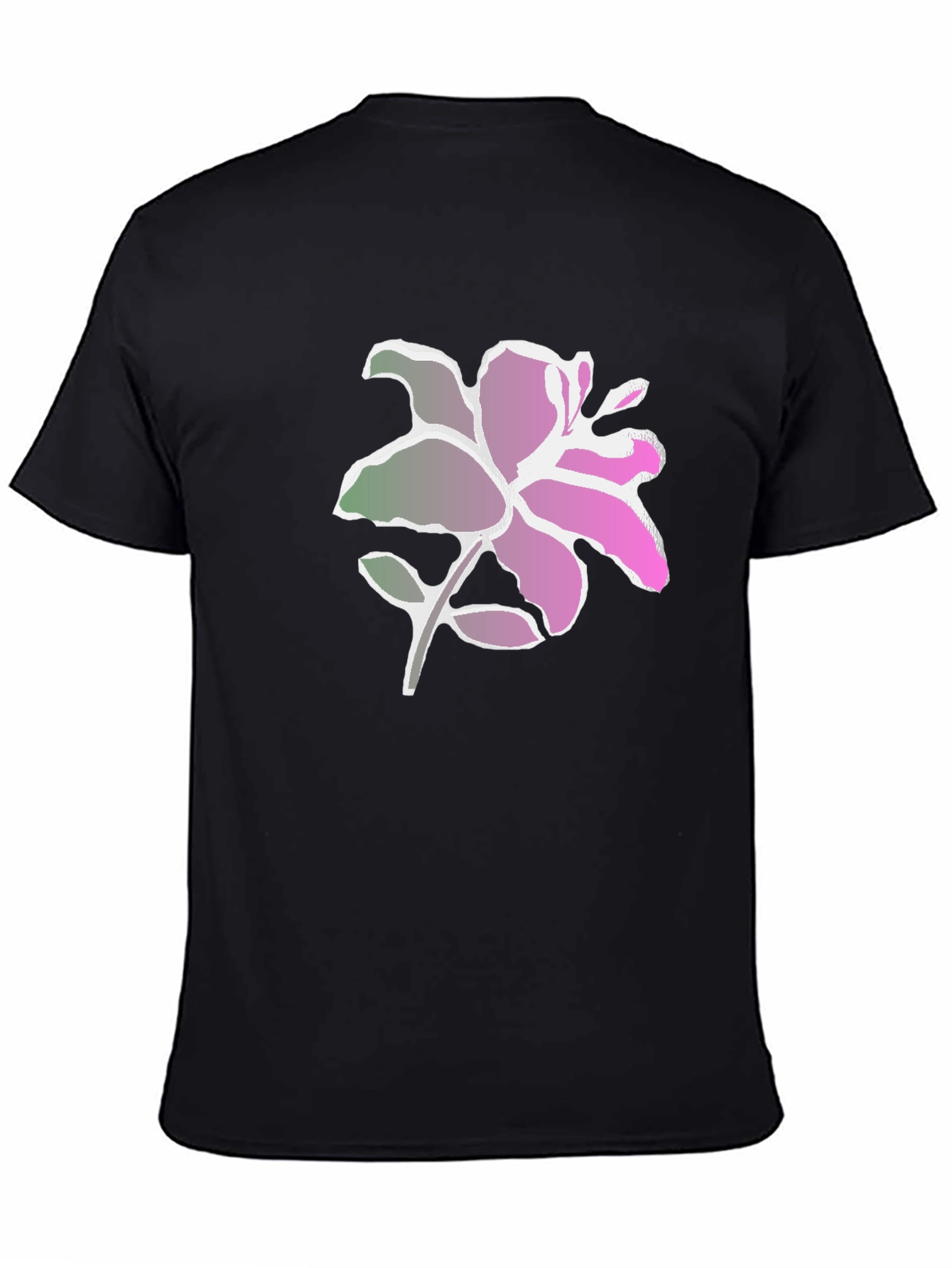 Floral Graphic Print Tee - Black Casual Shirt