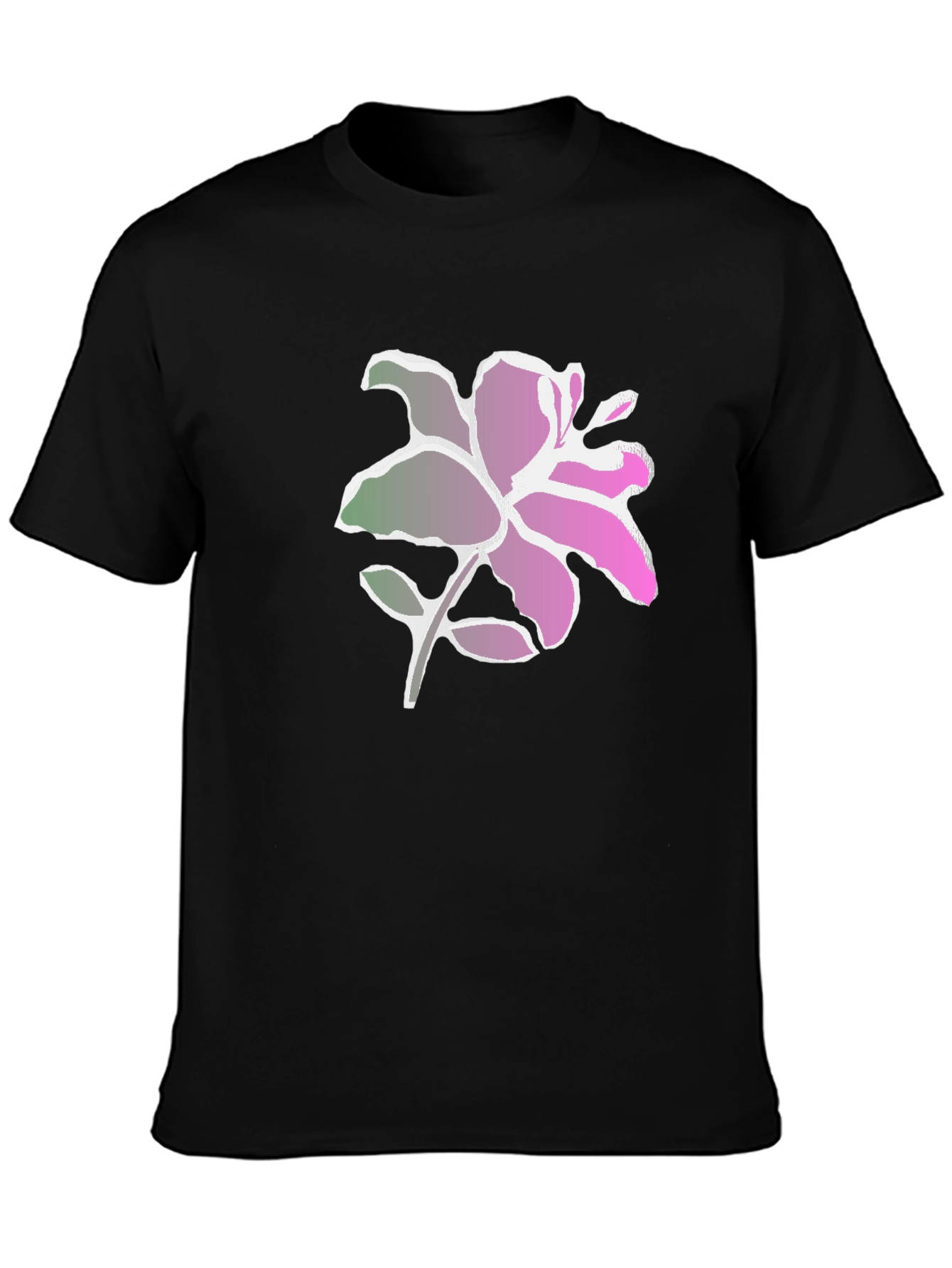 Floral Graphic Print Tee - Black Casual Shirt