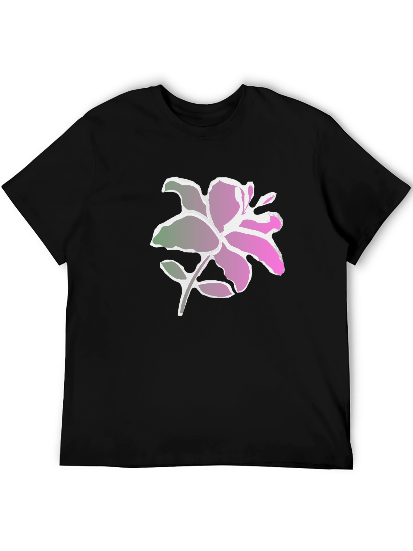 Floral Graphic Print Tee - Black Casual Shirt