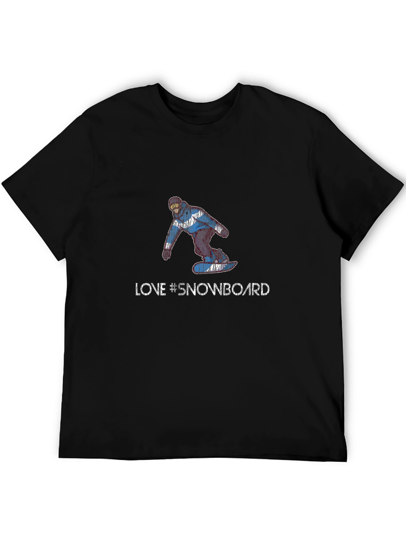 Love Snowboard T-Shirt - Black Graphic Print