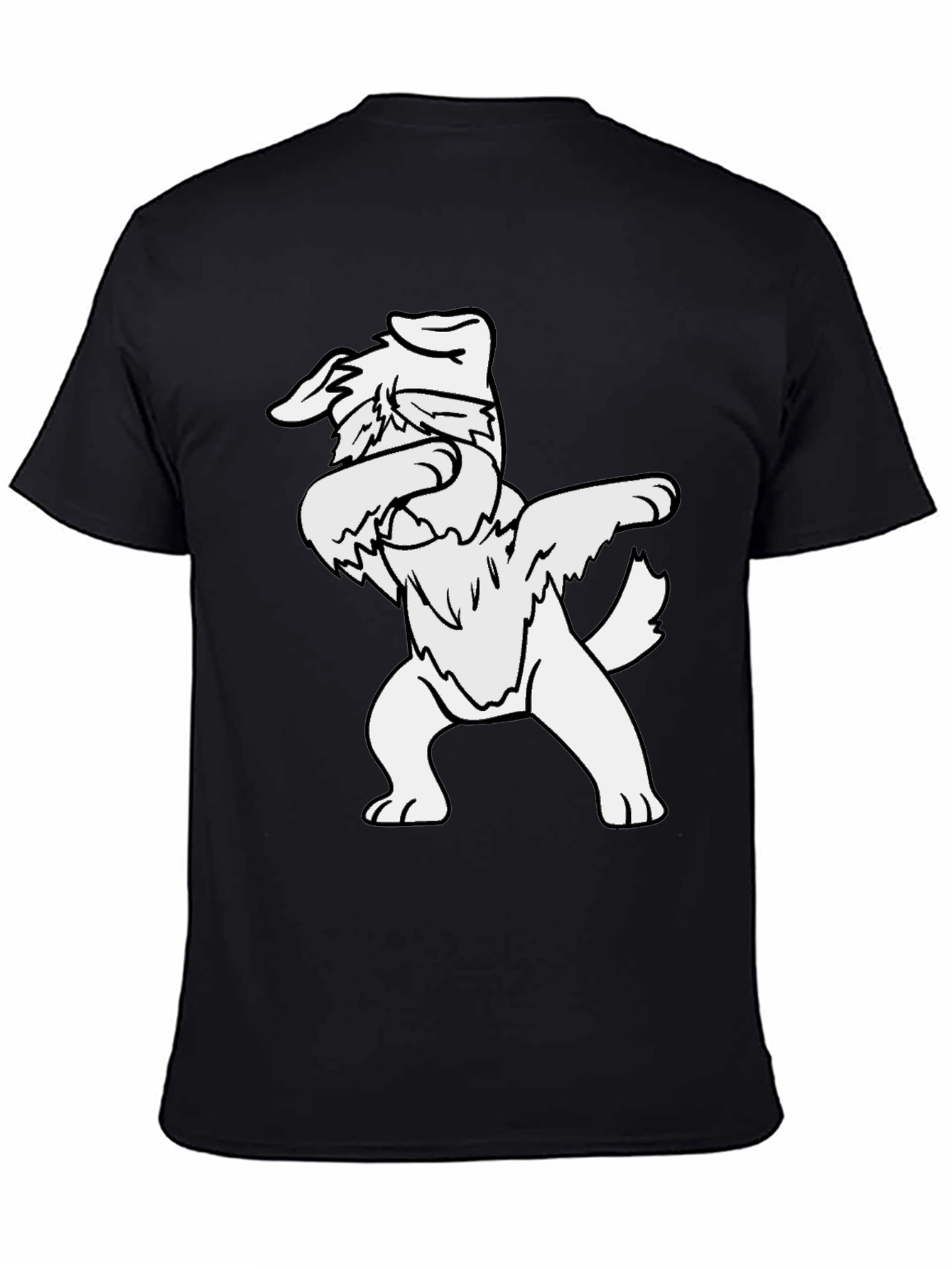 Dabbing Dog Graphic Tee - Black Cotton T-Shirt