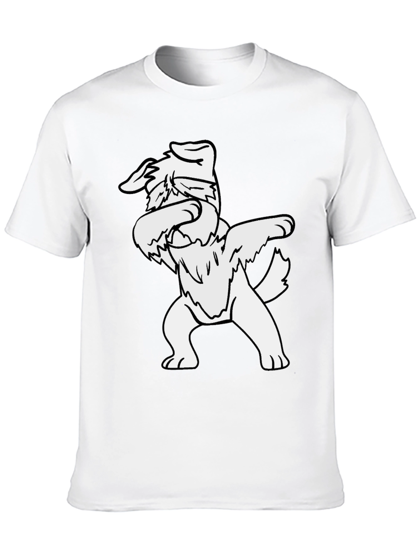 Dabbing Dog Graphic Tee - Black Cotton T-Shirt