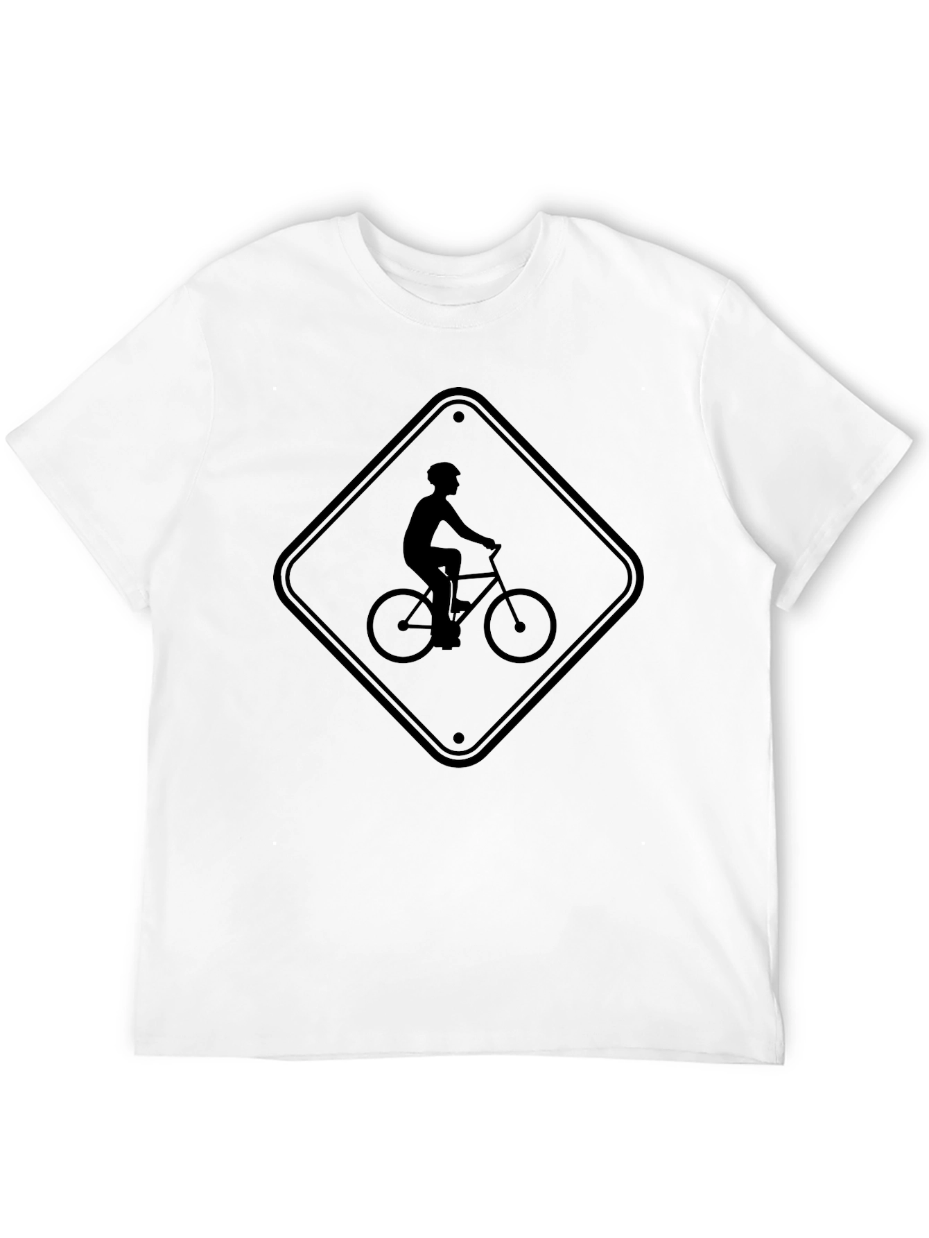 Bicycle Sign Graphic Tee - Black Casual Shirt