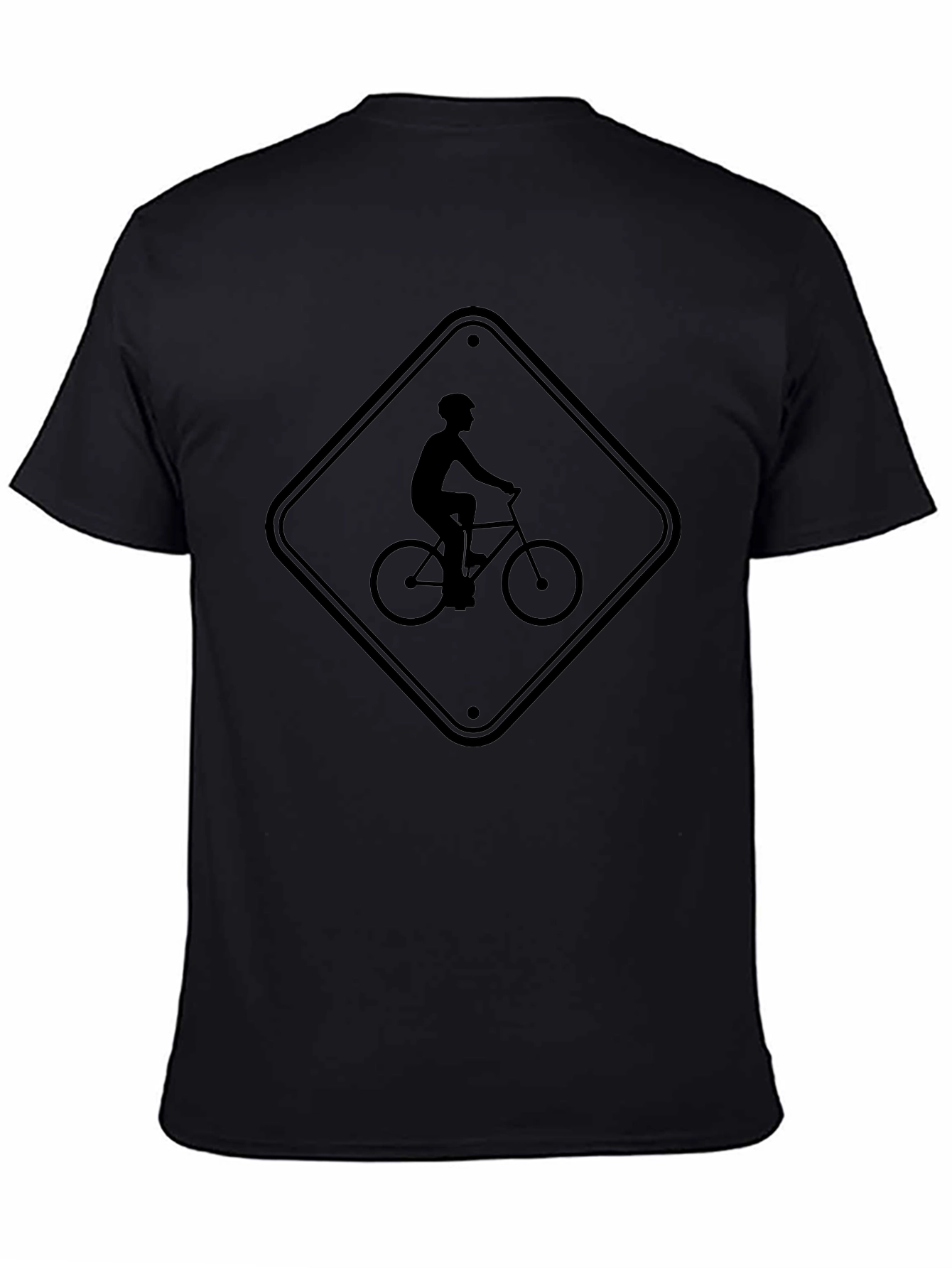 Bicycle Sign Graphic Tee - Black Casual Shirt