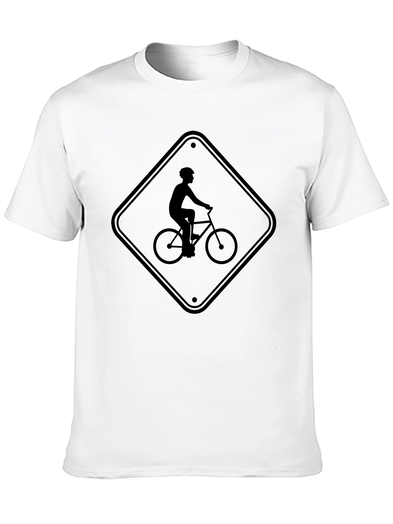 Bicycle Sign Graphic Tee - Black Casual Shirt