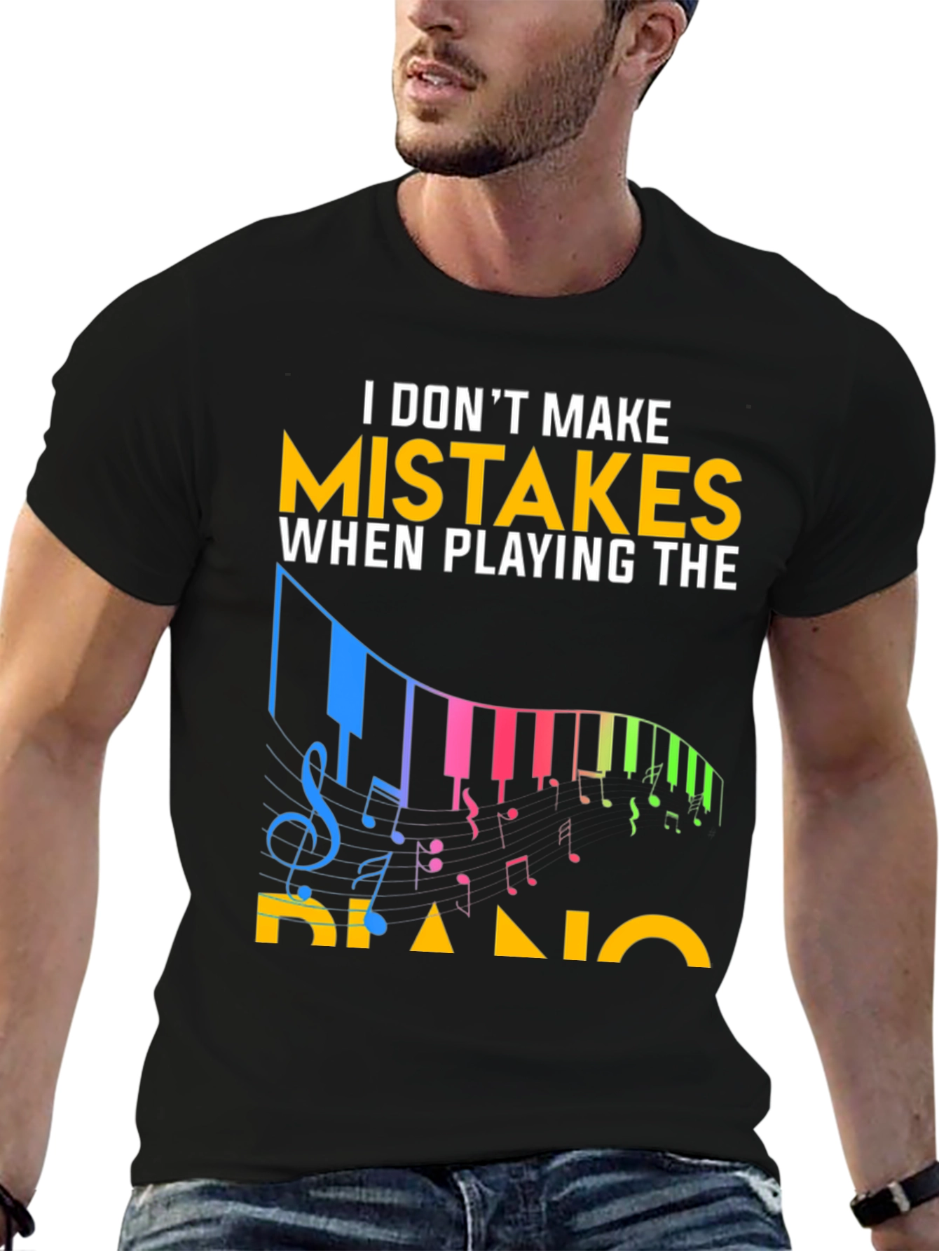 Funny Piano Player T-Shirt: No Mistakes!