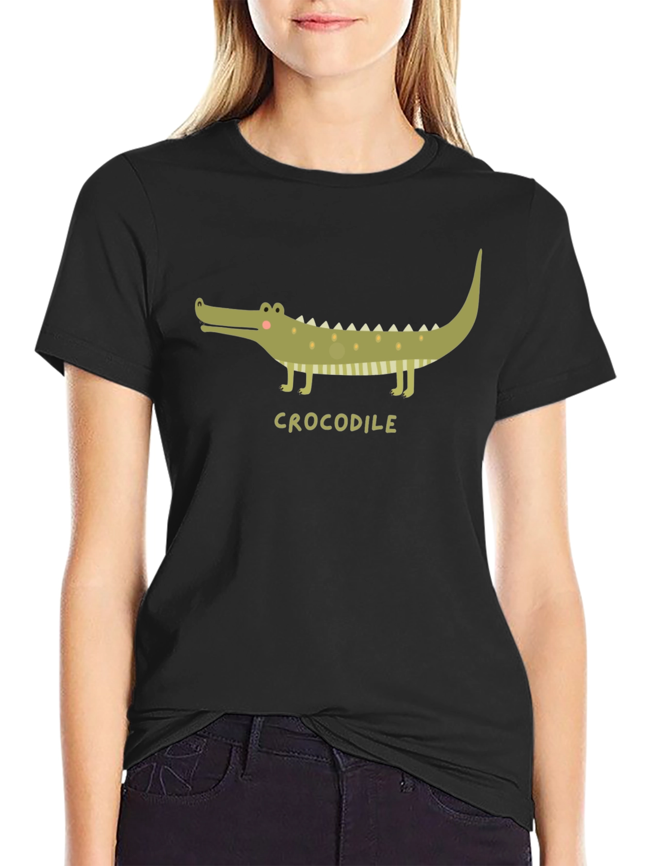 Crocodile Graphic Tee - Unisex Black T-Shirt