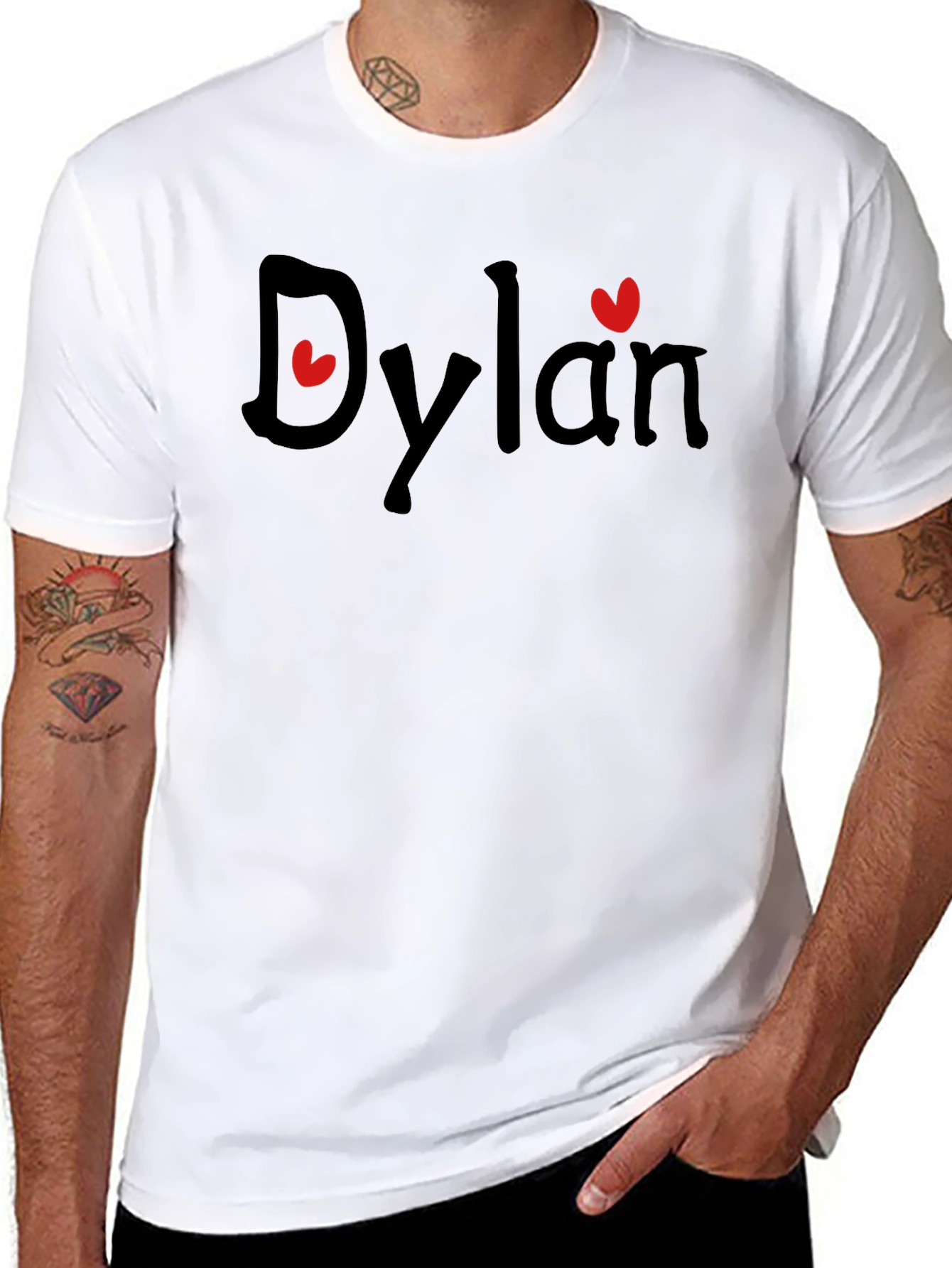 Personalized Dylan Heart T-Shirt - Custom Name Tee