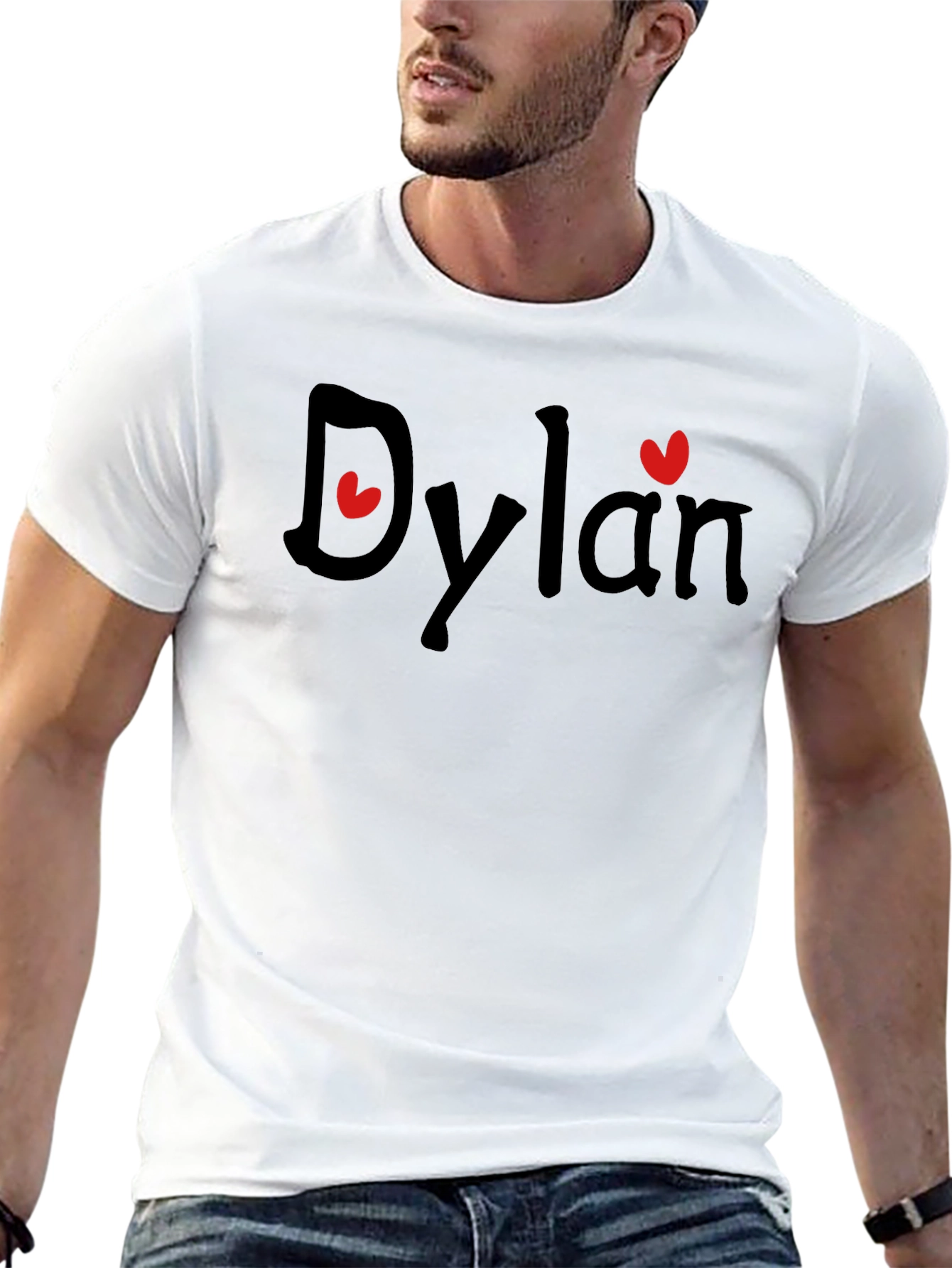 Personalized Dylan Heart T-Shirt - Custom Name Tee