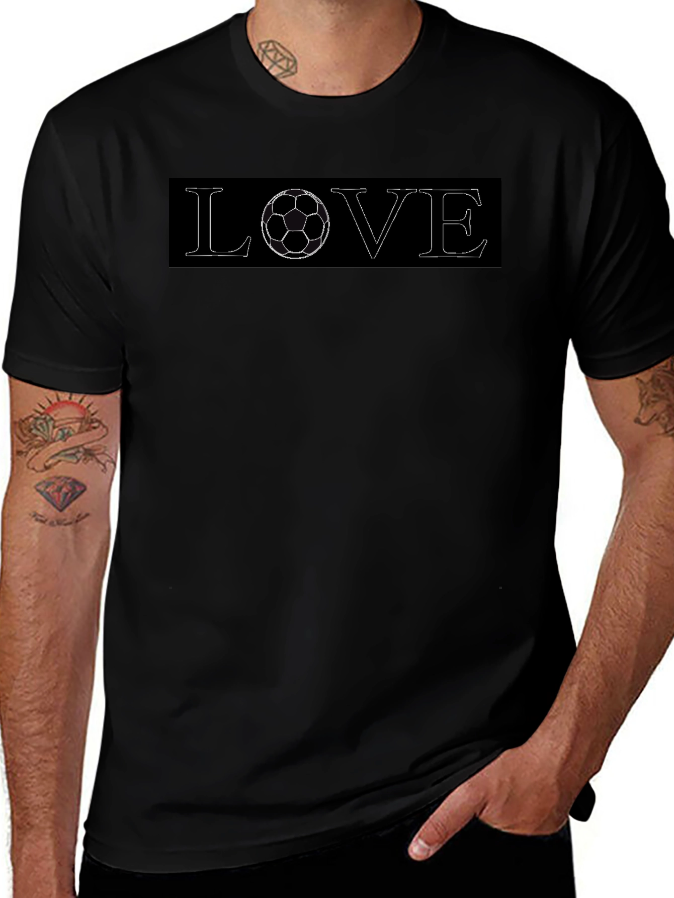Soccer Love Black T-Shirt - Sporty Graphic Tee