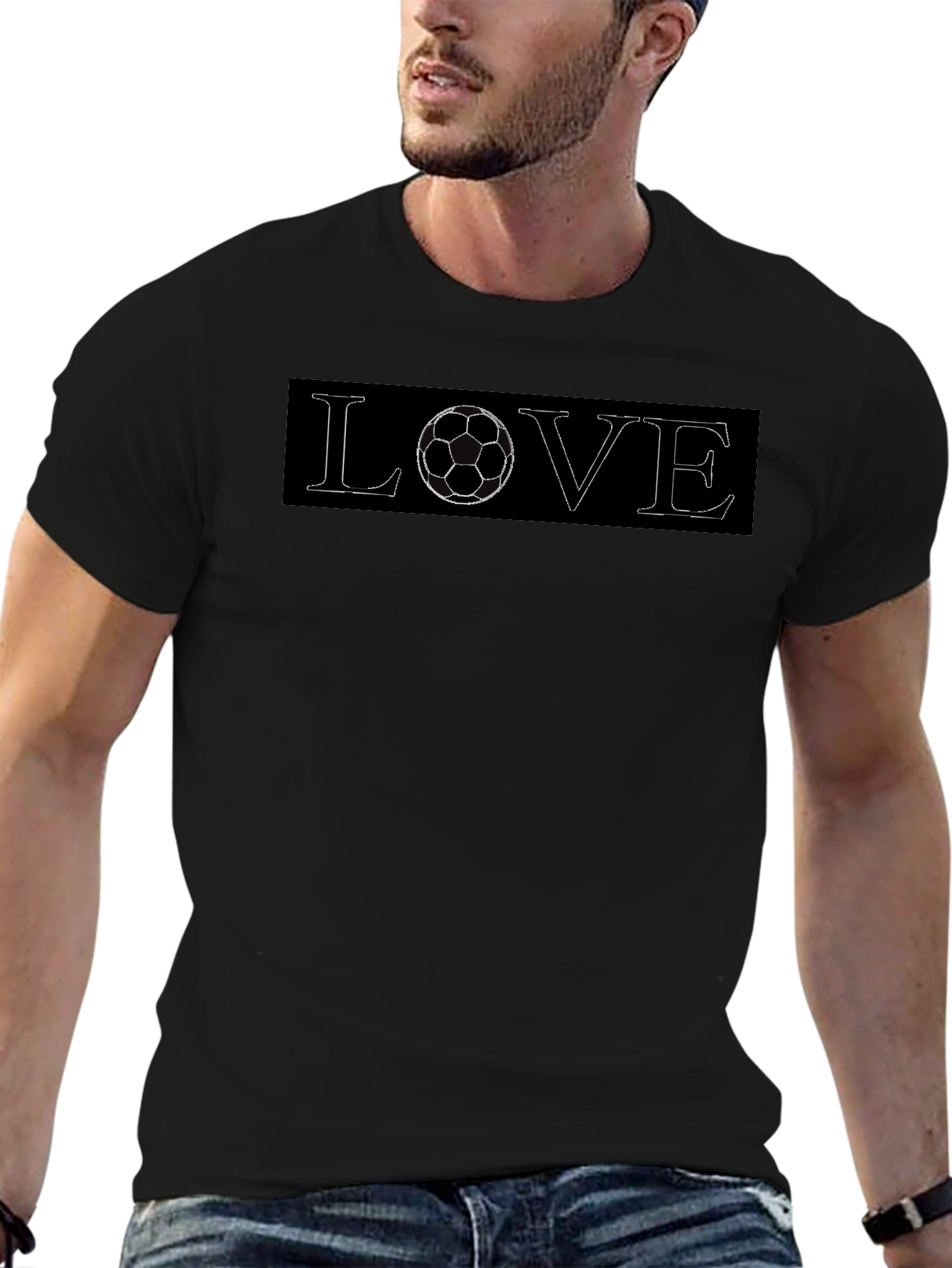 Soccer Love Black T-Shirt - Sporty Graphic Tee