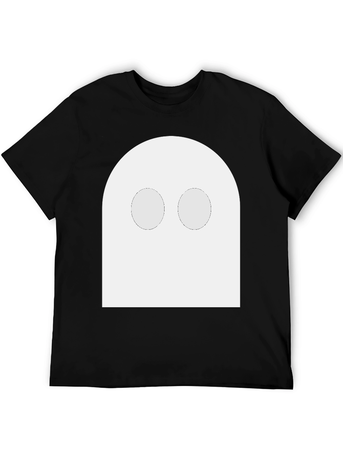 Spooky Ghost Graphic Tee - Black Cotton T-Shirt