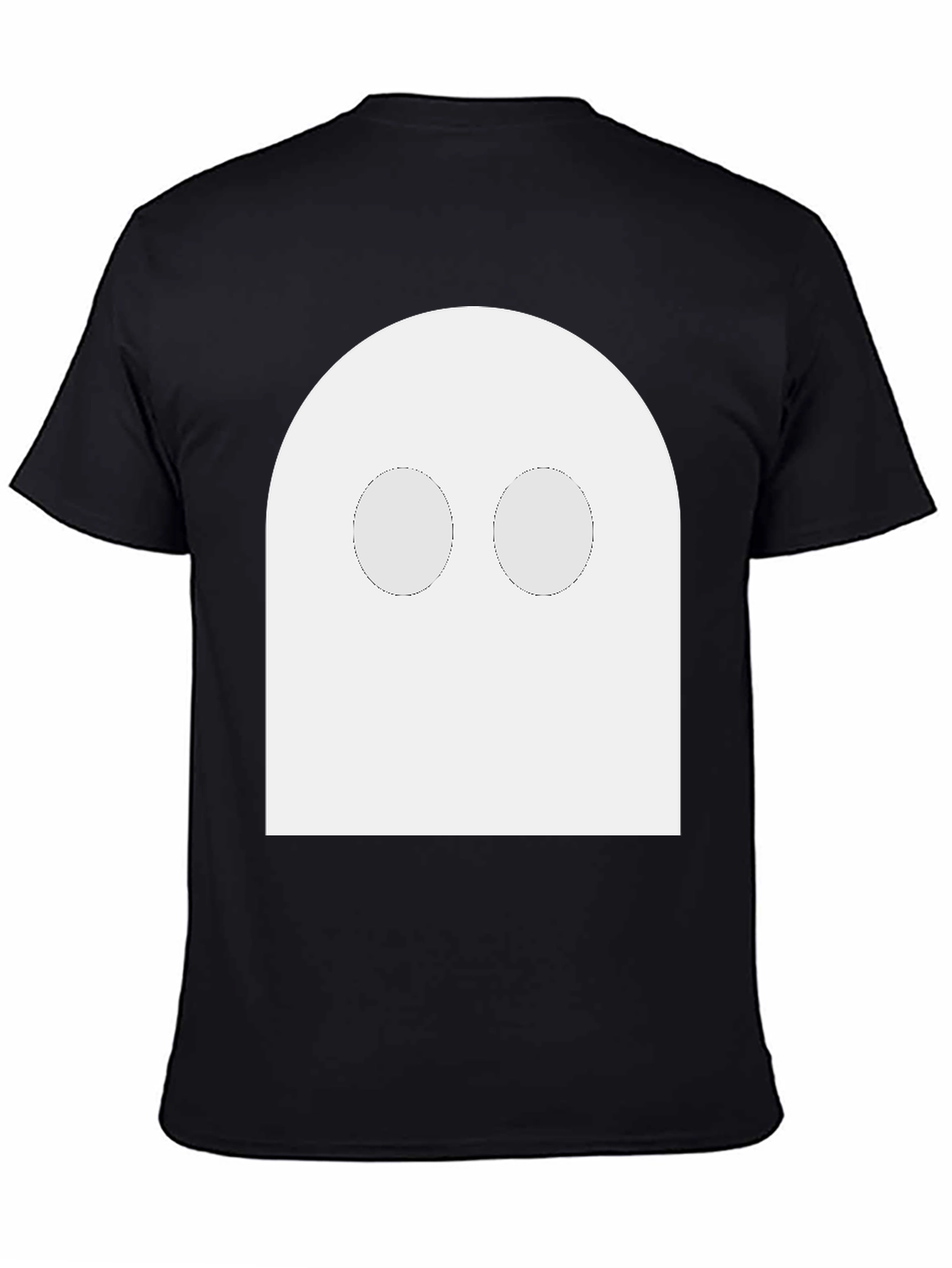 Spooky Ghost Graphic Tee - Black Cotton T-Shirt
