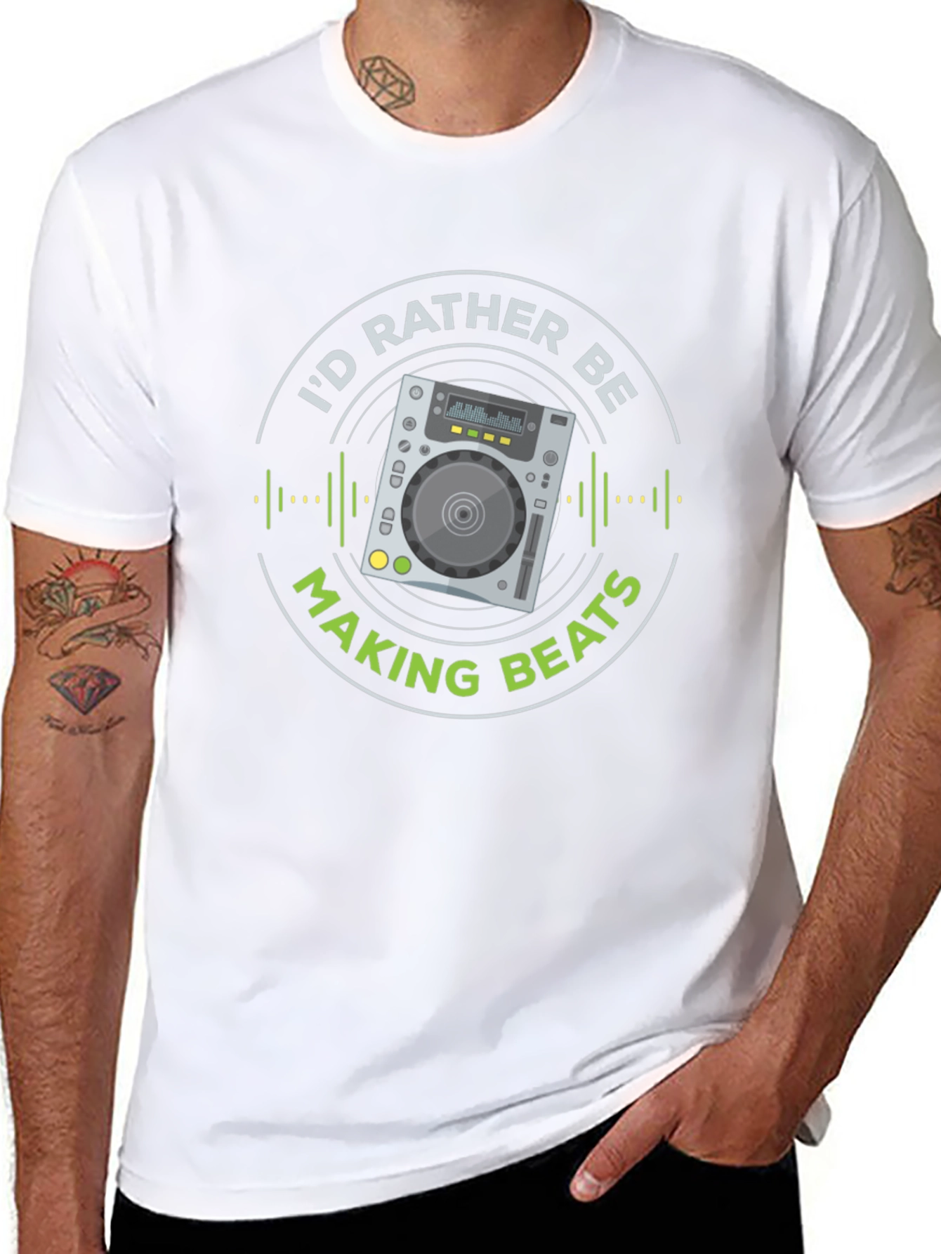 Id Rather Be Making Beats Black T-Shirt