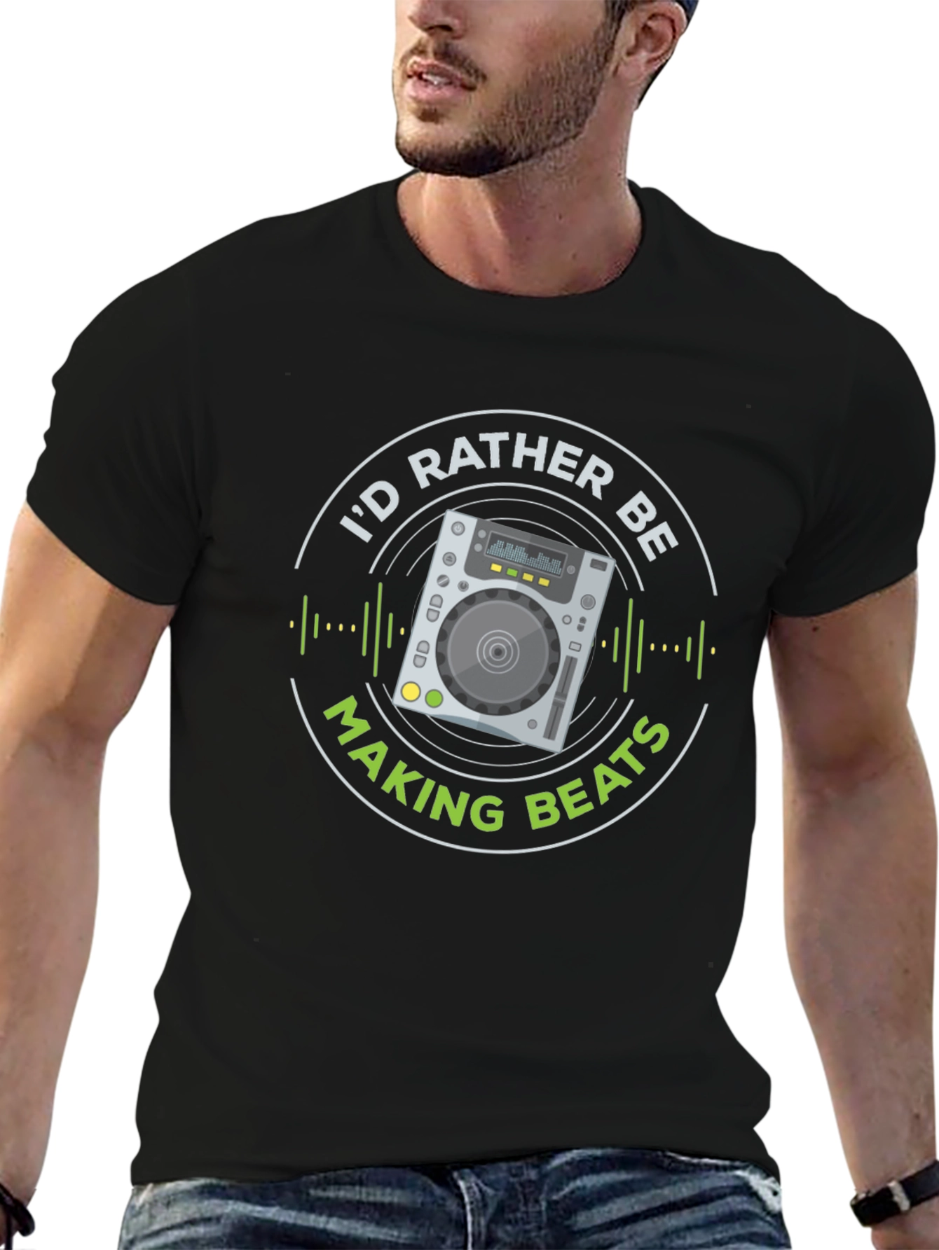 Id Rather Be Making Beats Black T-Shirt