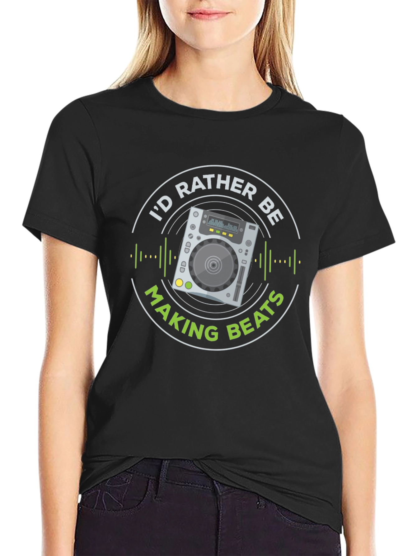 Id Rather Be Making Beats Black T-Shirt