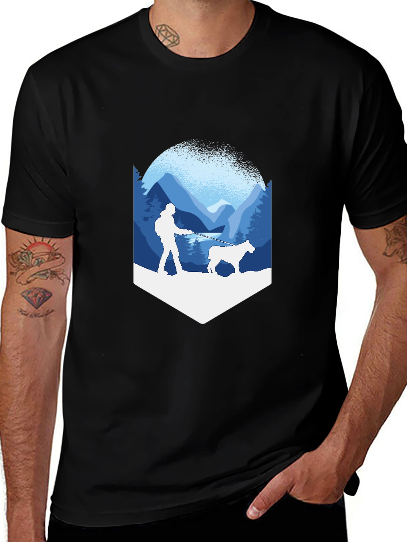 Hiker & Dog Graphic Tee - Adventure Ready!
