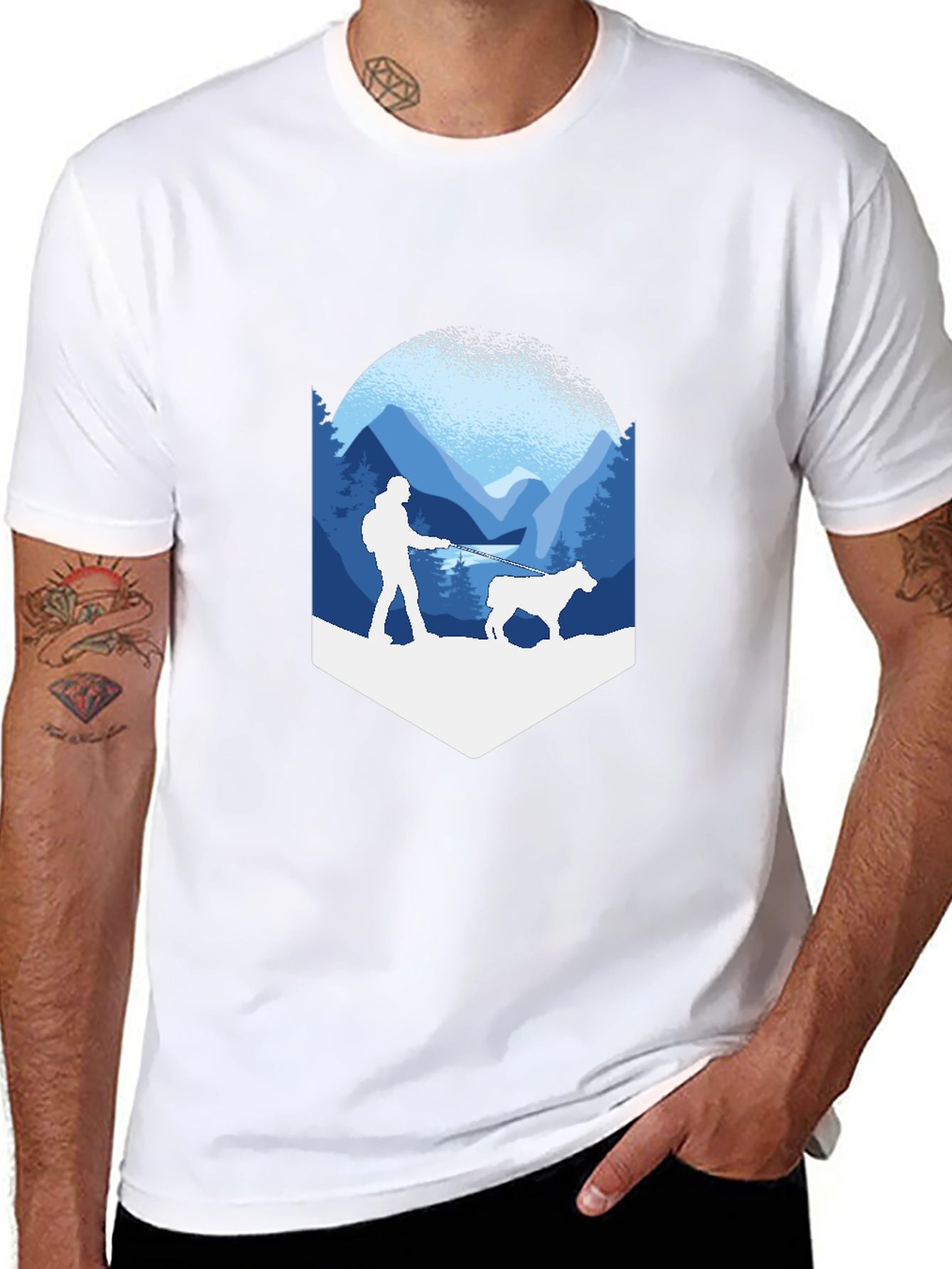 Hiker & Dog Graphic Tee - Adventure Ready!