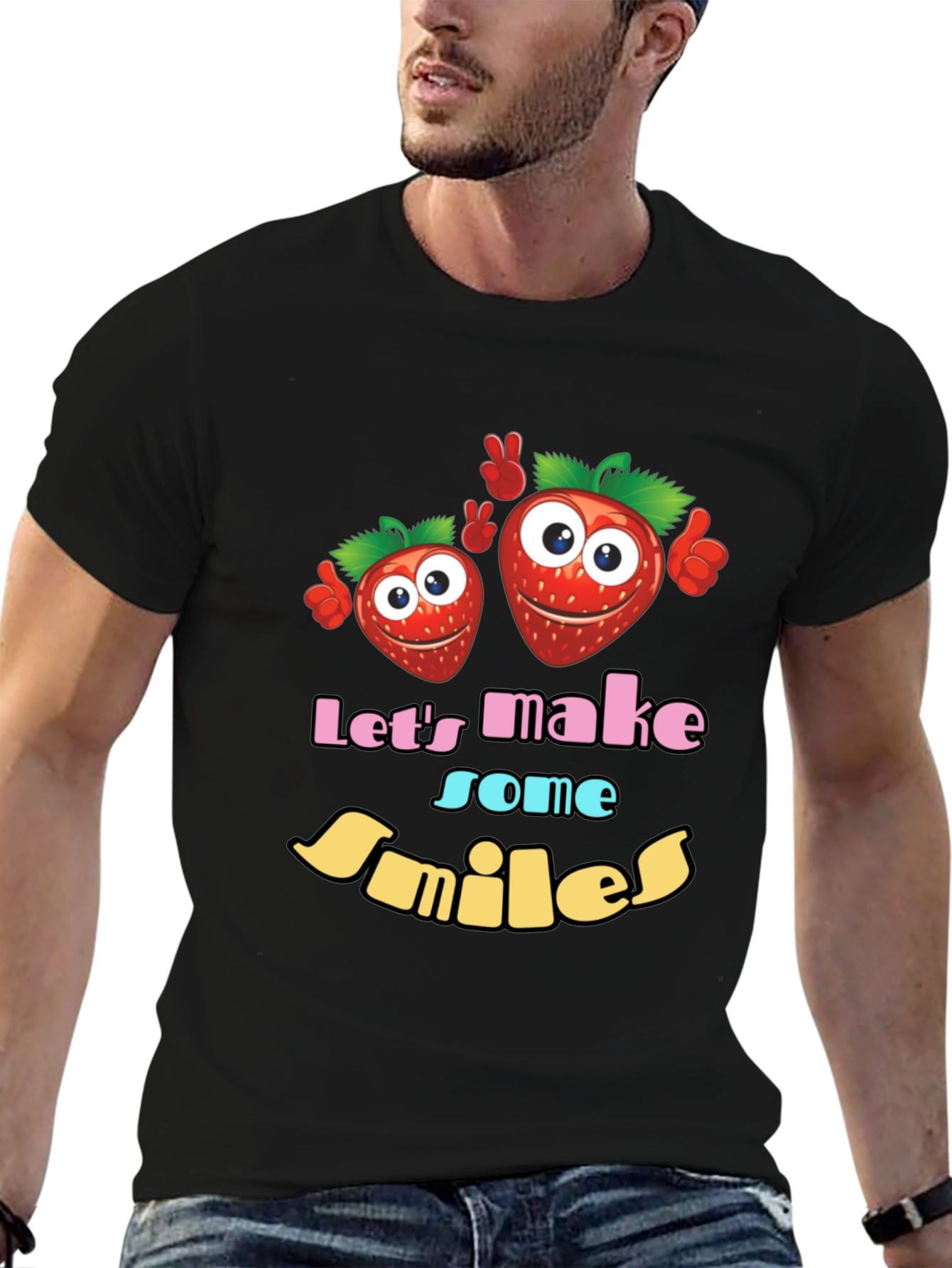 Cute Strawberry Smiles Graphic T-Shirt
