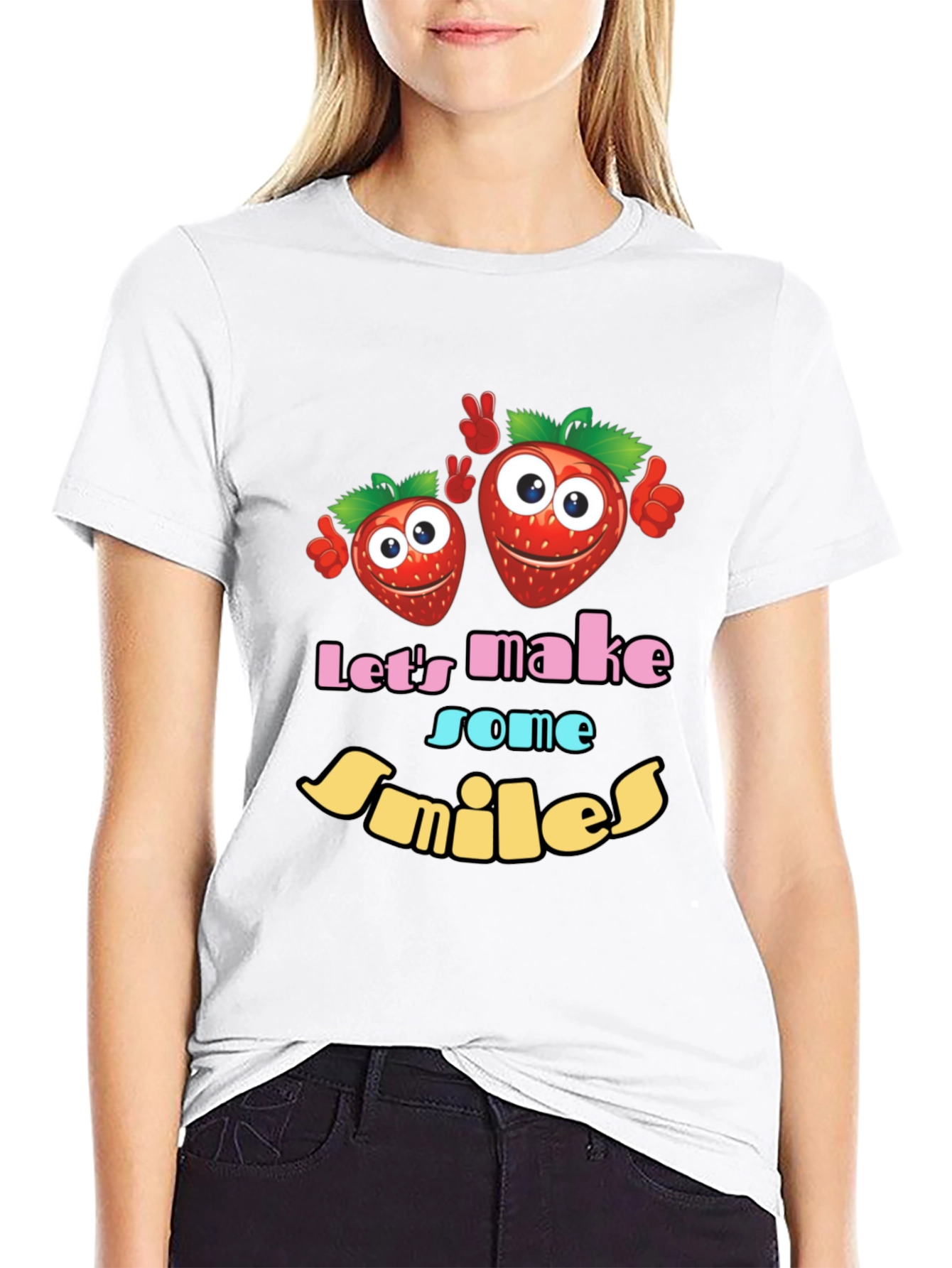 Cute Strawberry Smiles Graphic T-Shirt