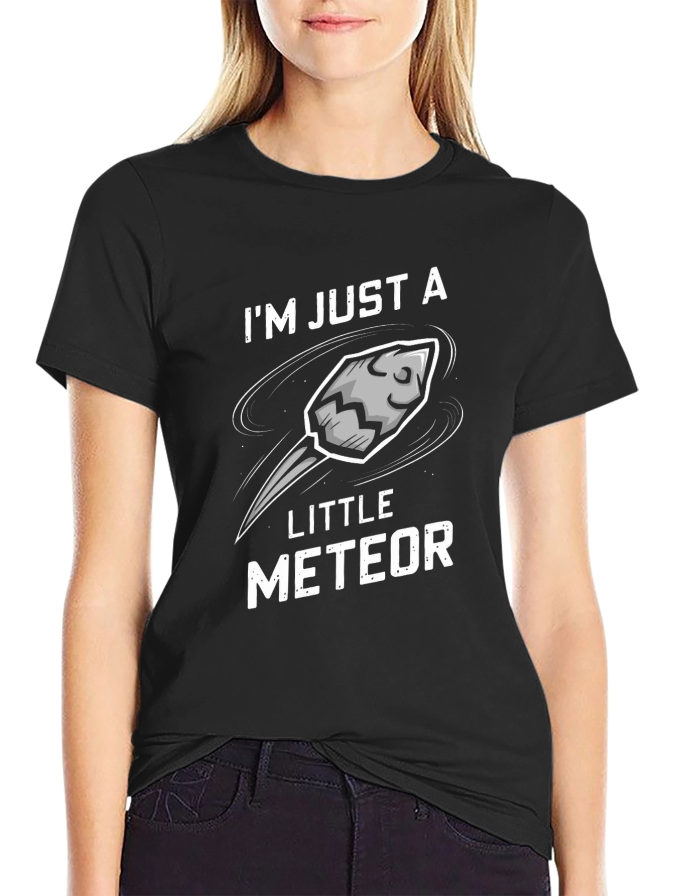 Im Just A Little Meteor Black T-Shirt