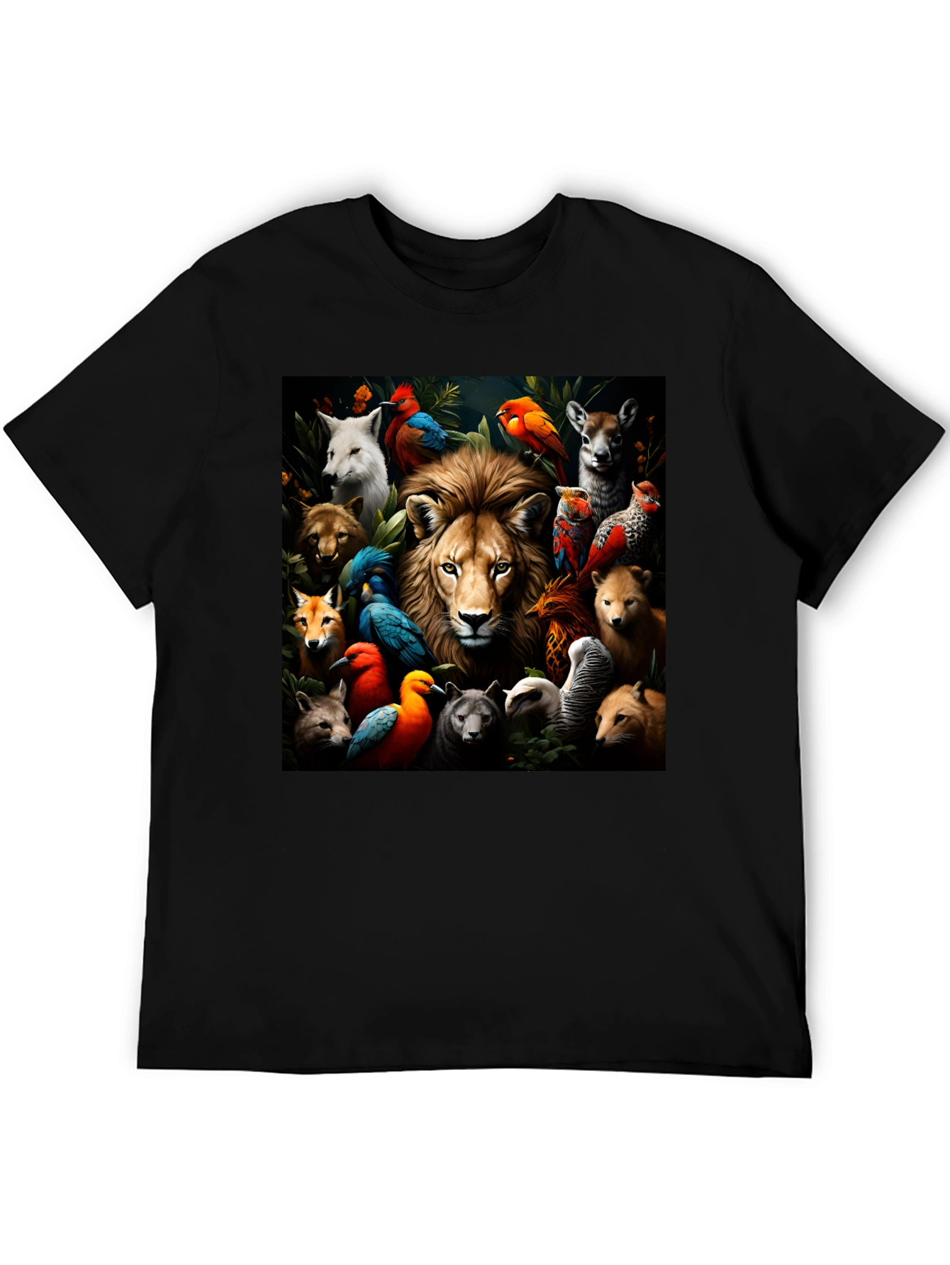Wildlife Collage Crewneck T-Shirt