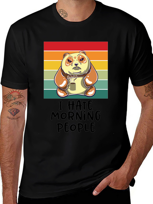 Grumpy Panda Coffee T-Shirt - I Hate Morning People