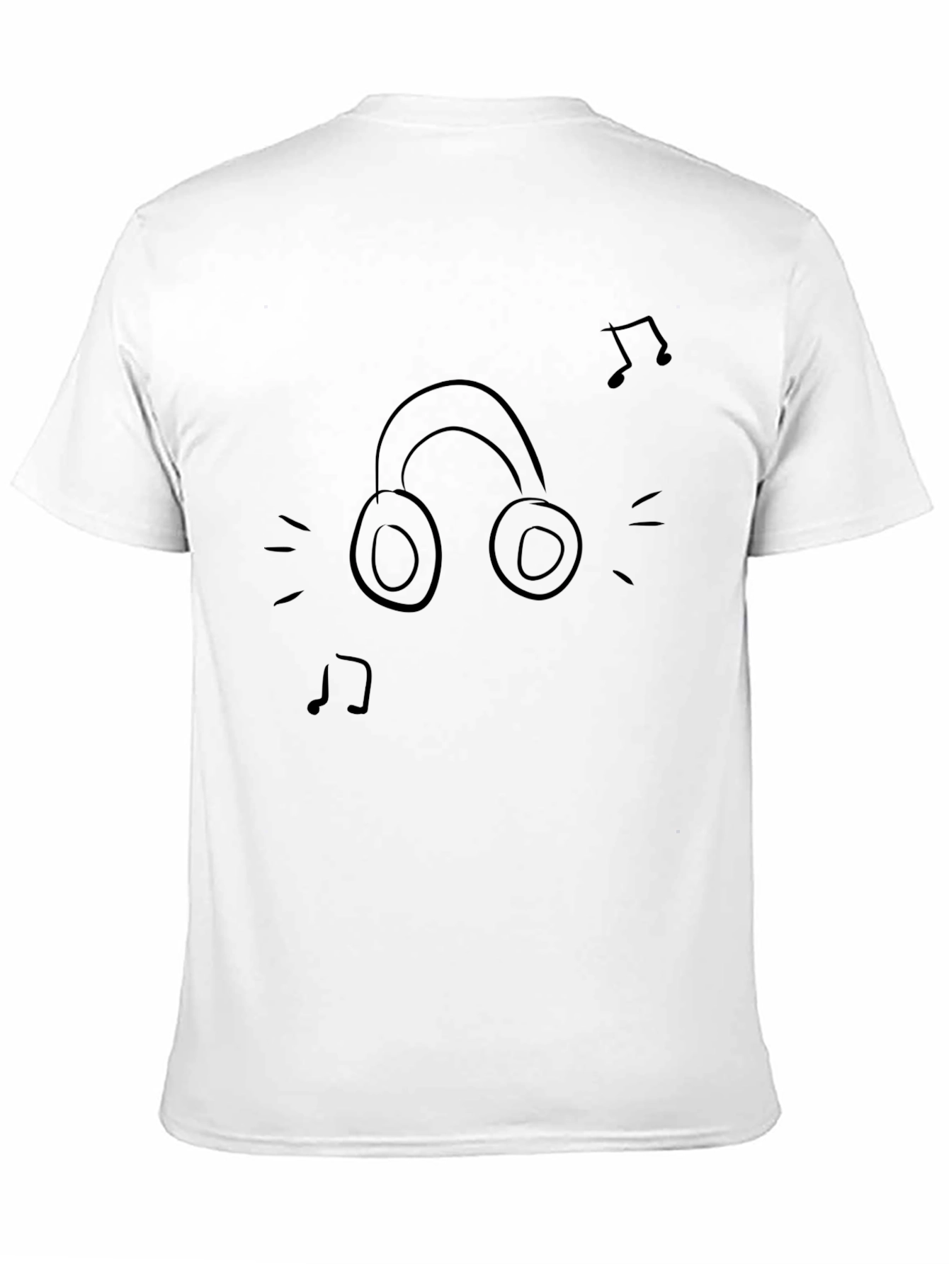 Cool Headphones Graphic Black T-Shirt