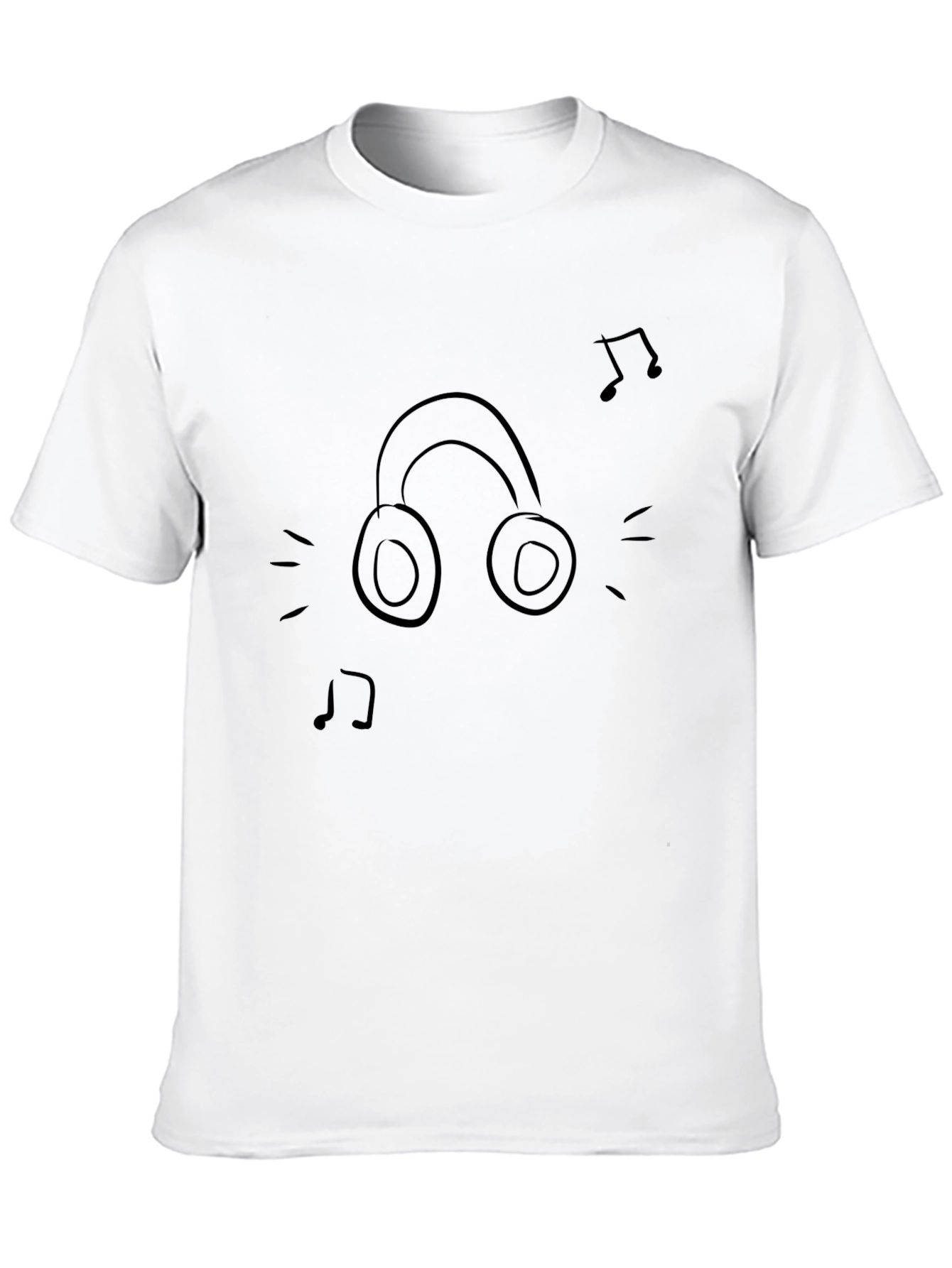 Cool Headphones Graphic Black T-Shirt