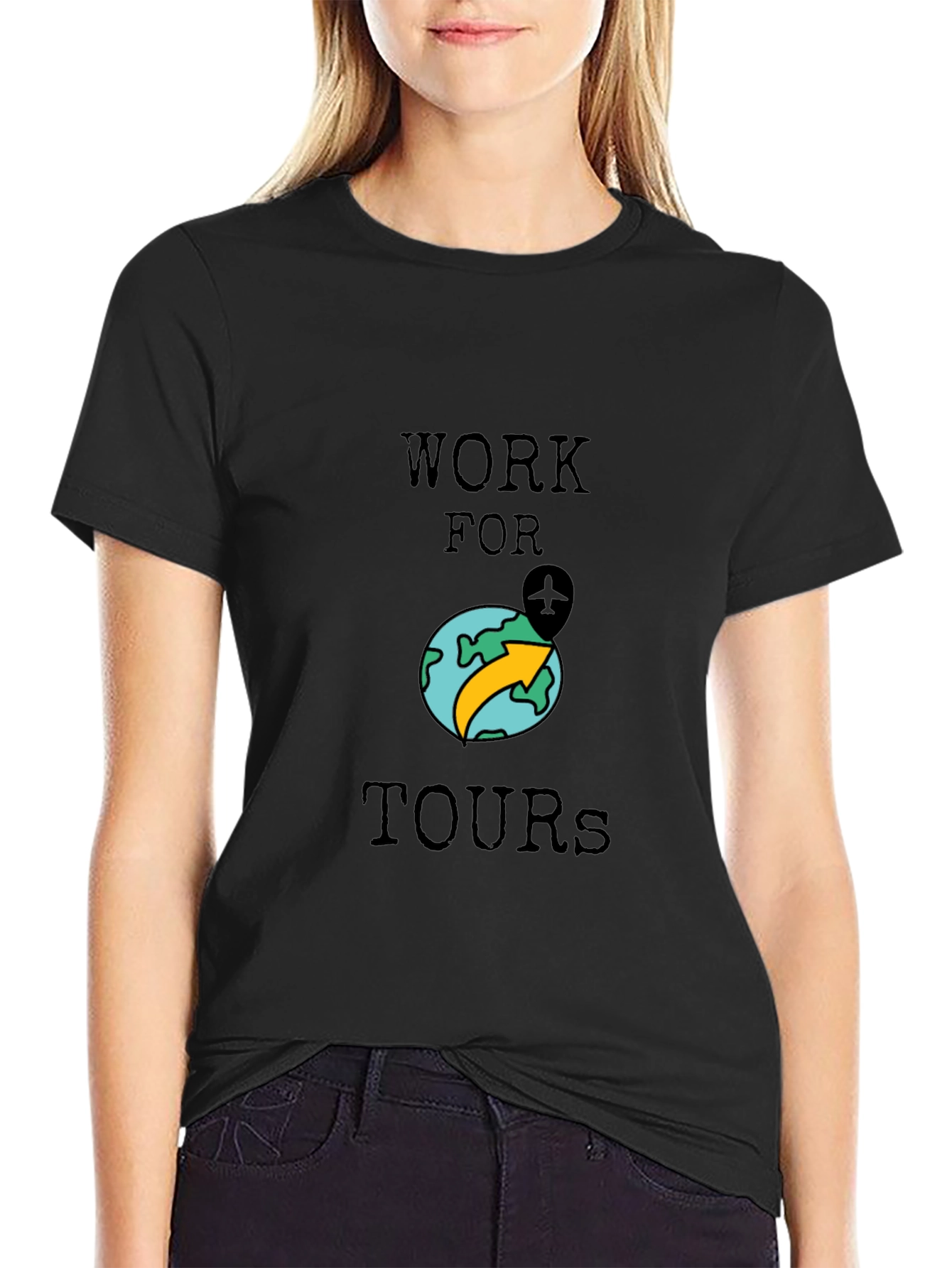 Work for Tours Graphic Tee - Black