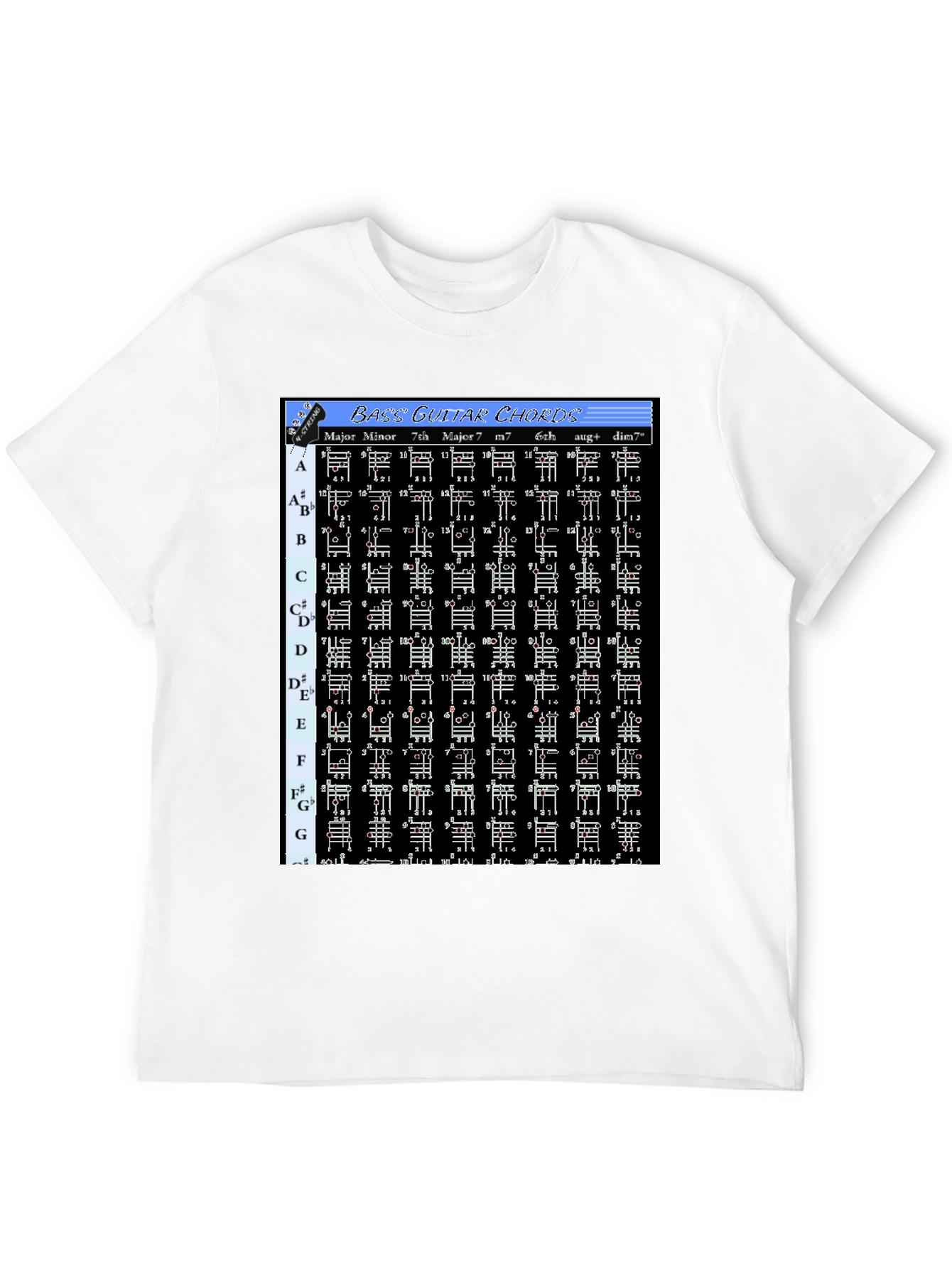 Bass Guitar Chords Graphic T-Shirt