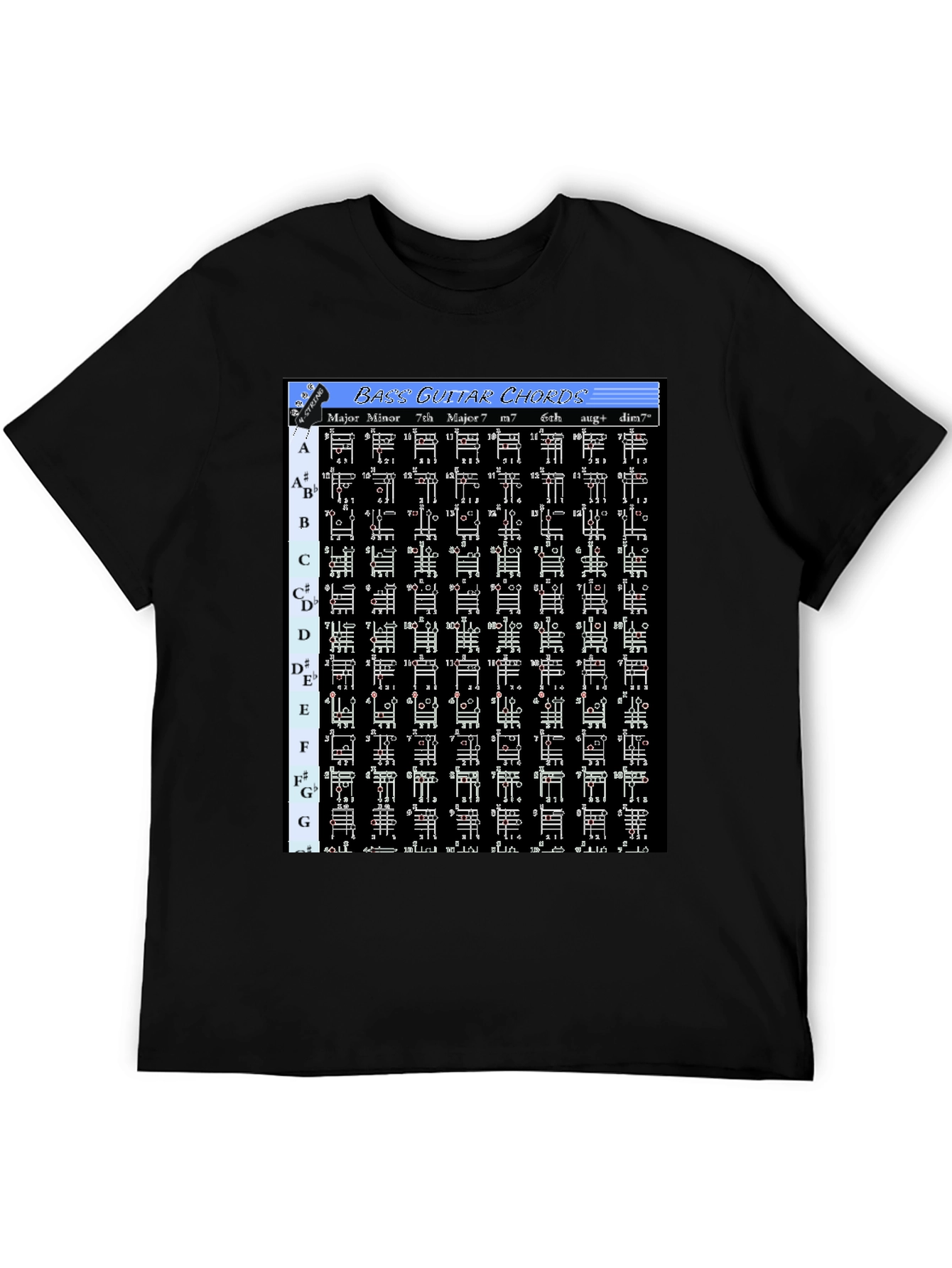 Bass Guitar Chords Graphic T-Shirt