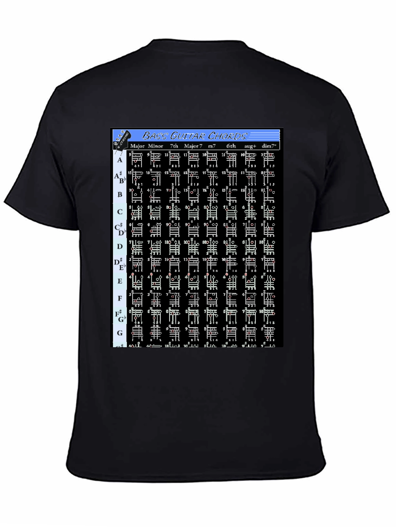 Bass Guitar Chords Graphic T-Shirt