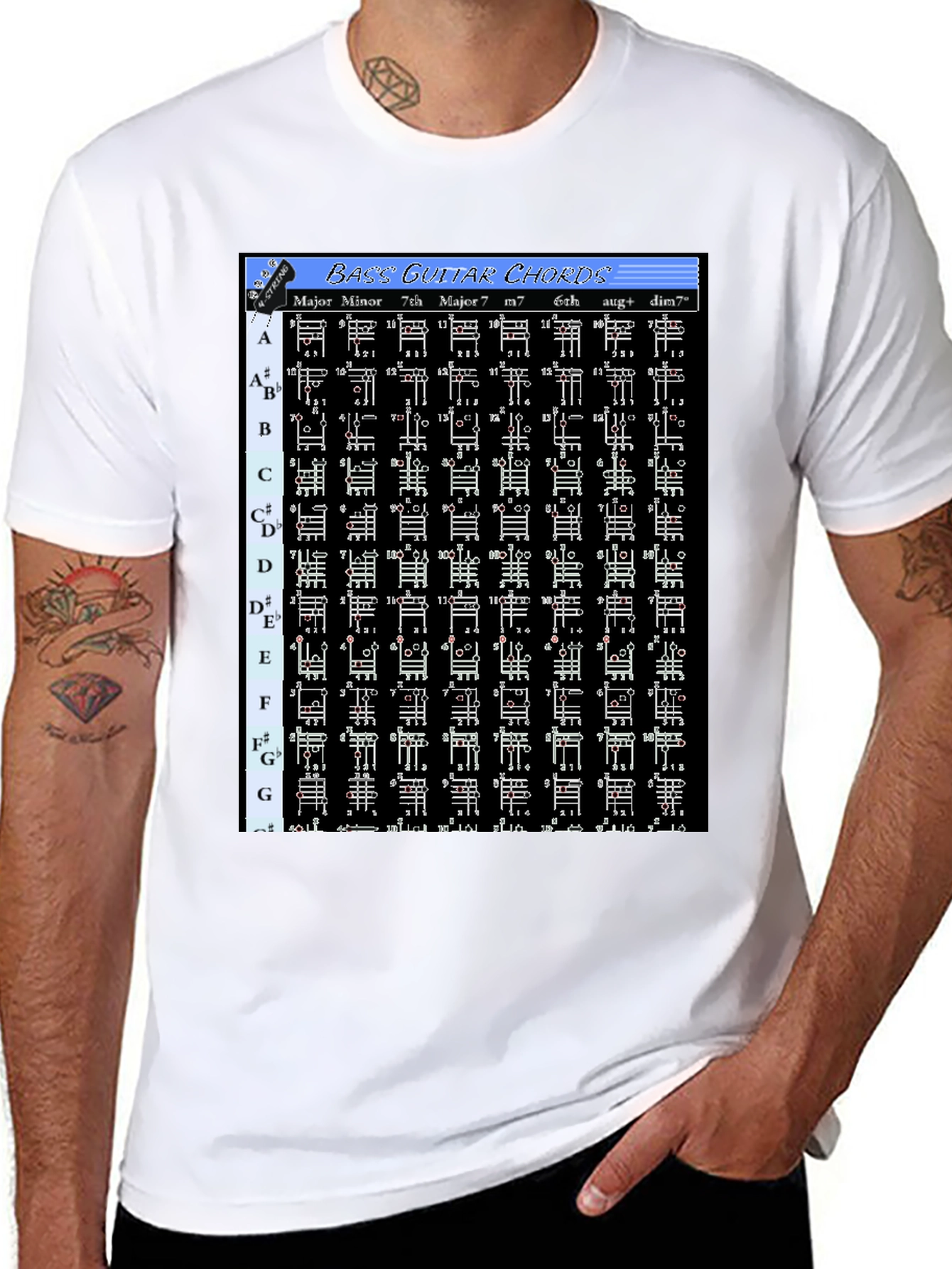 Bass Guitar Chords Graphic T-Shirt