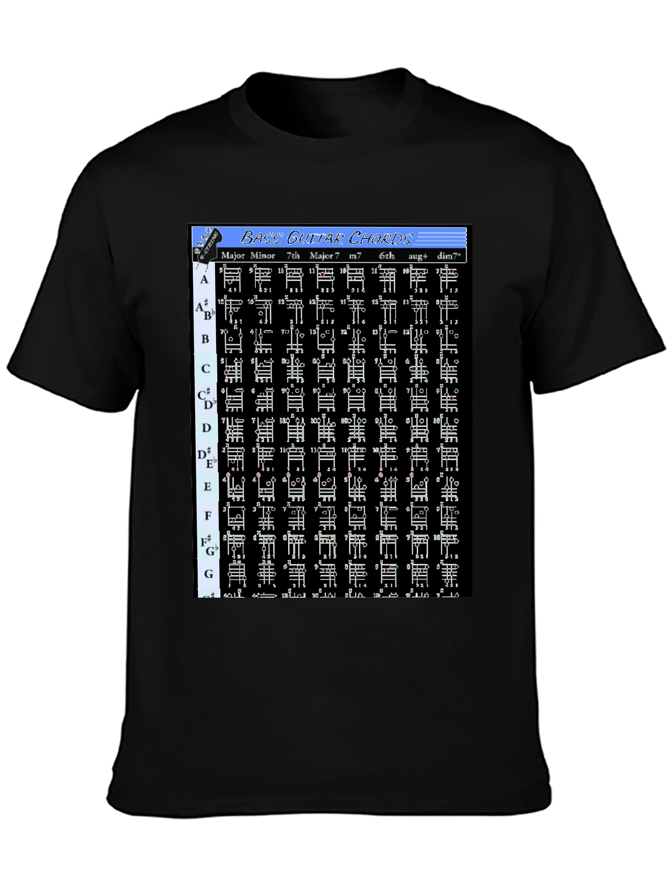 Bass Guitar Chords Graphic T-Shirt
