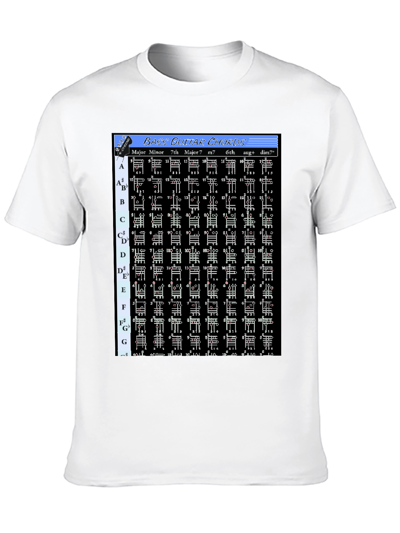 Bass Guitar Chords Graphic T-Shirt