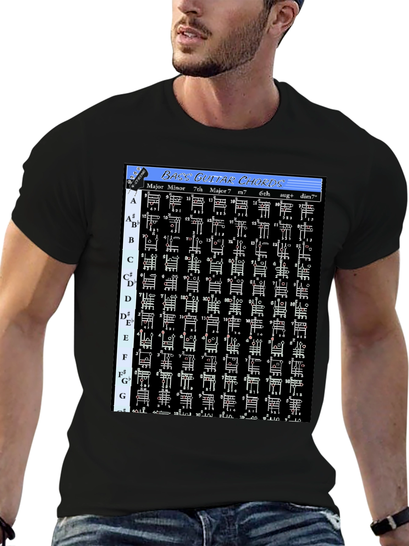 Bass Guitar Chords Graphic T-Shirt