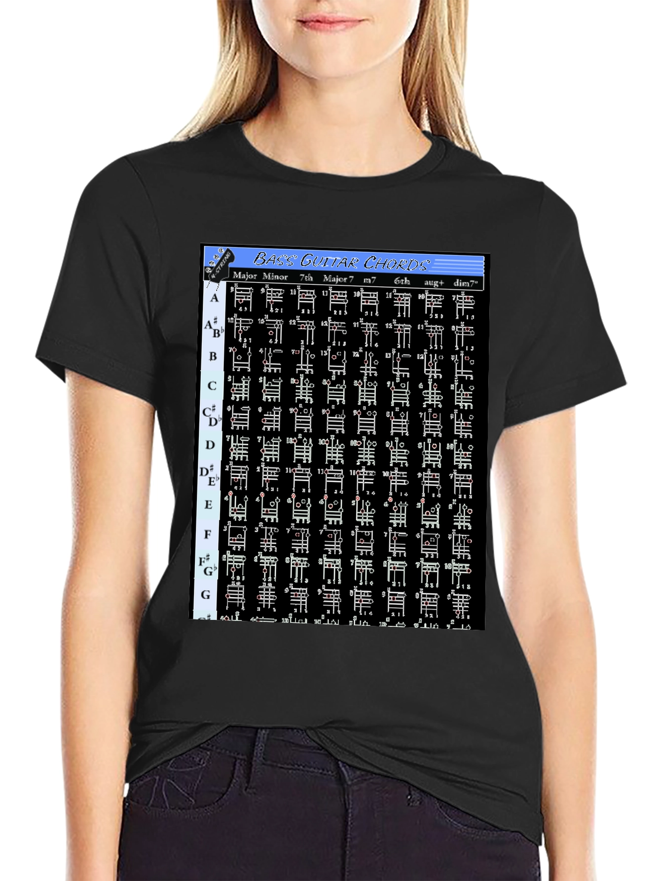 Bass Guitar Chords Graphic T-Shirt