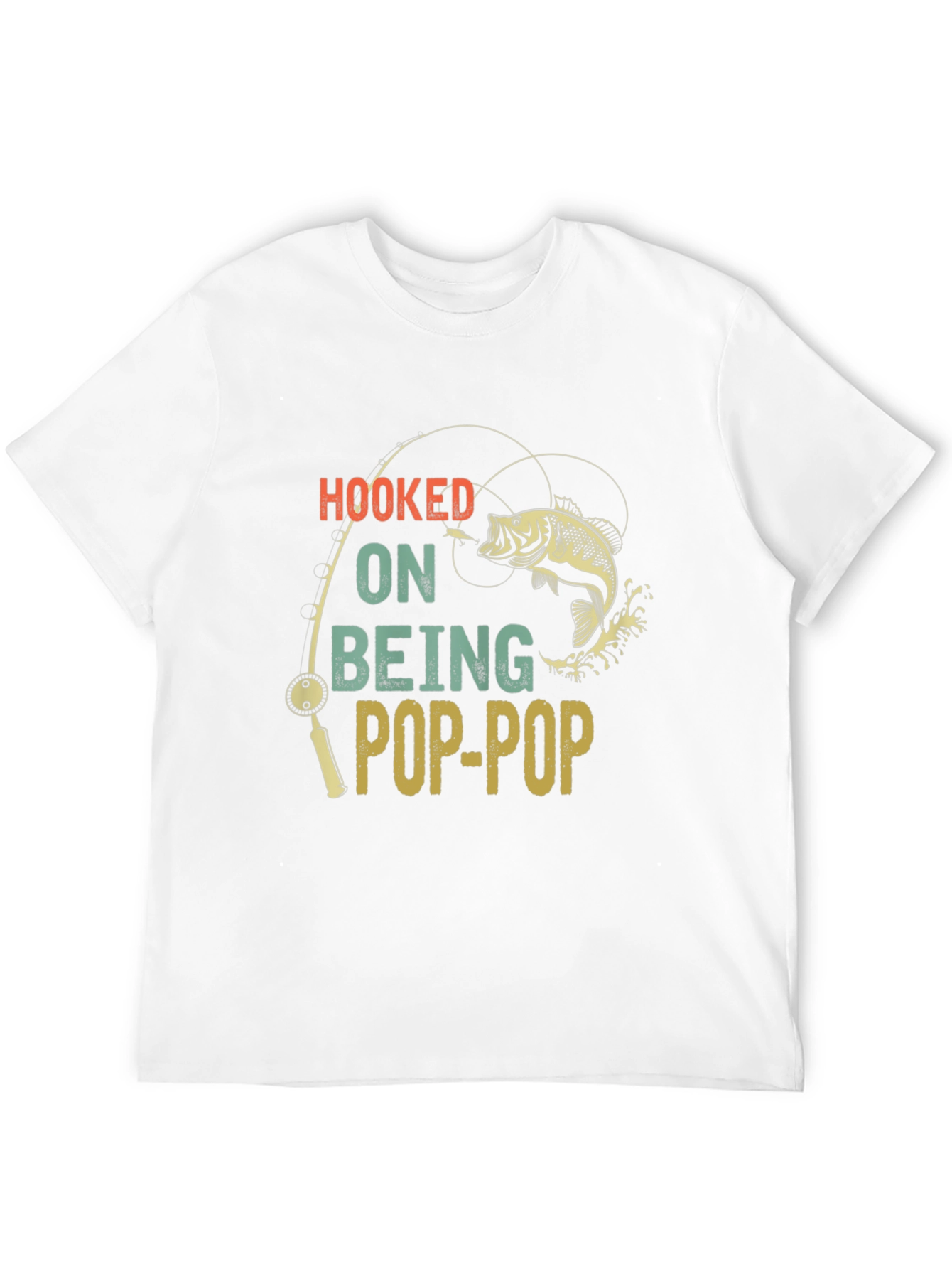 Hooked on Being Pop-Pop Black T-Shirt