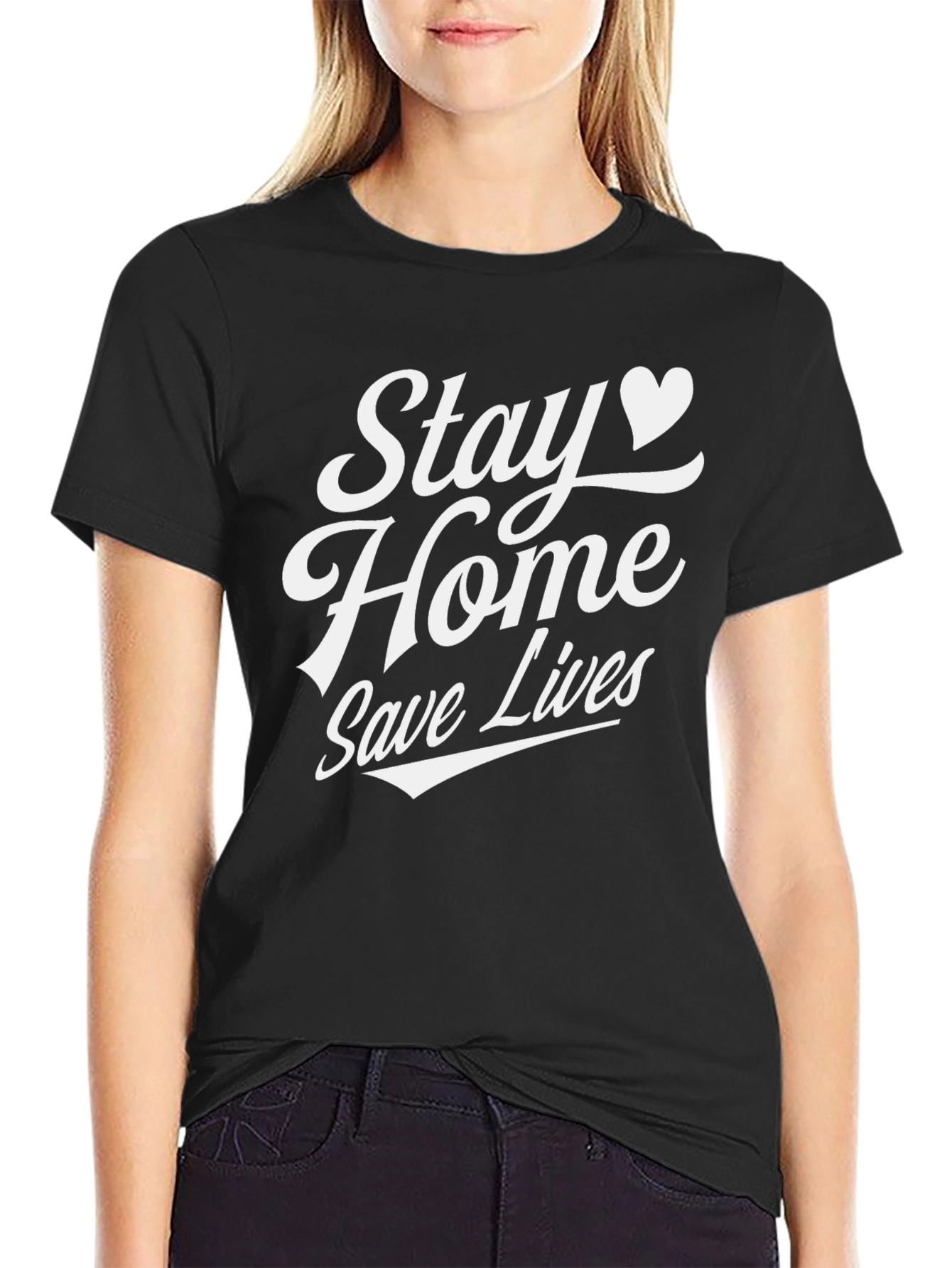 Stay Home Save Lives T-Shirt - Black