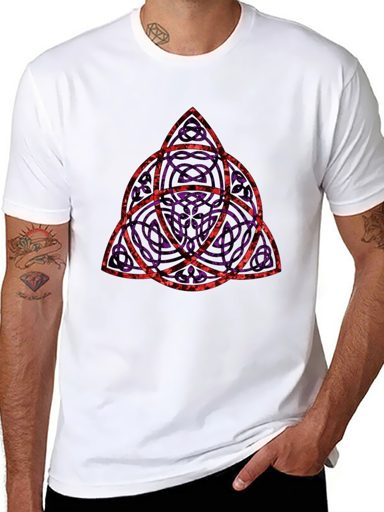 Triquetra Knot Graphic Tee - Black Cotton Blend