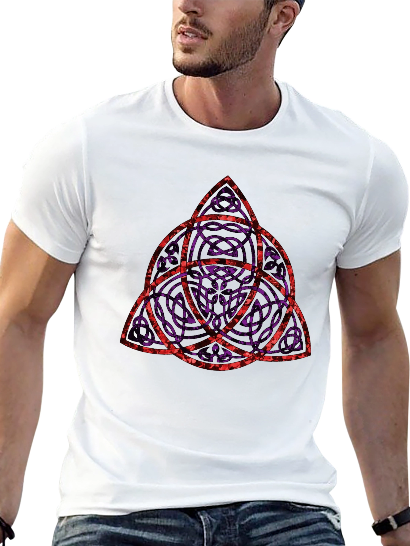 Triquetra Knot Graphic Tee - Black Cotton Blend