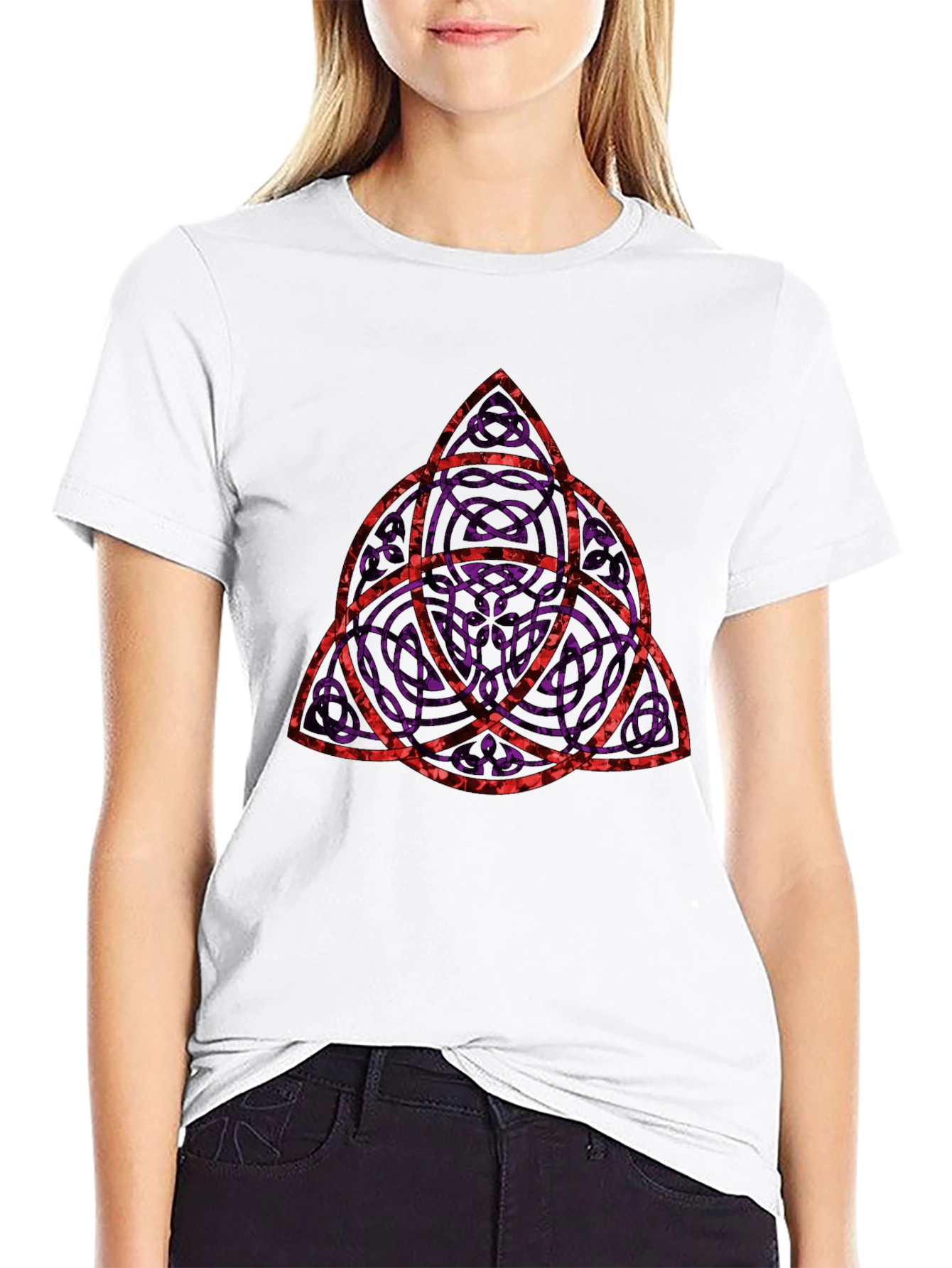 Triquetra Knot Graphic Tee - Black Cotton Blend