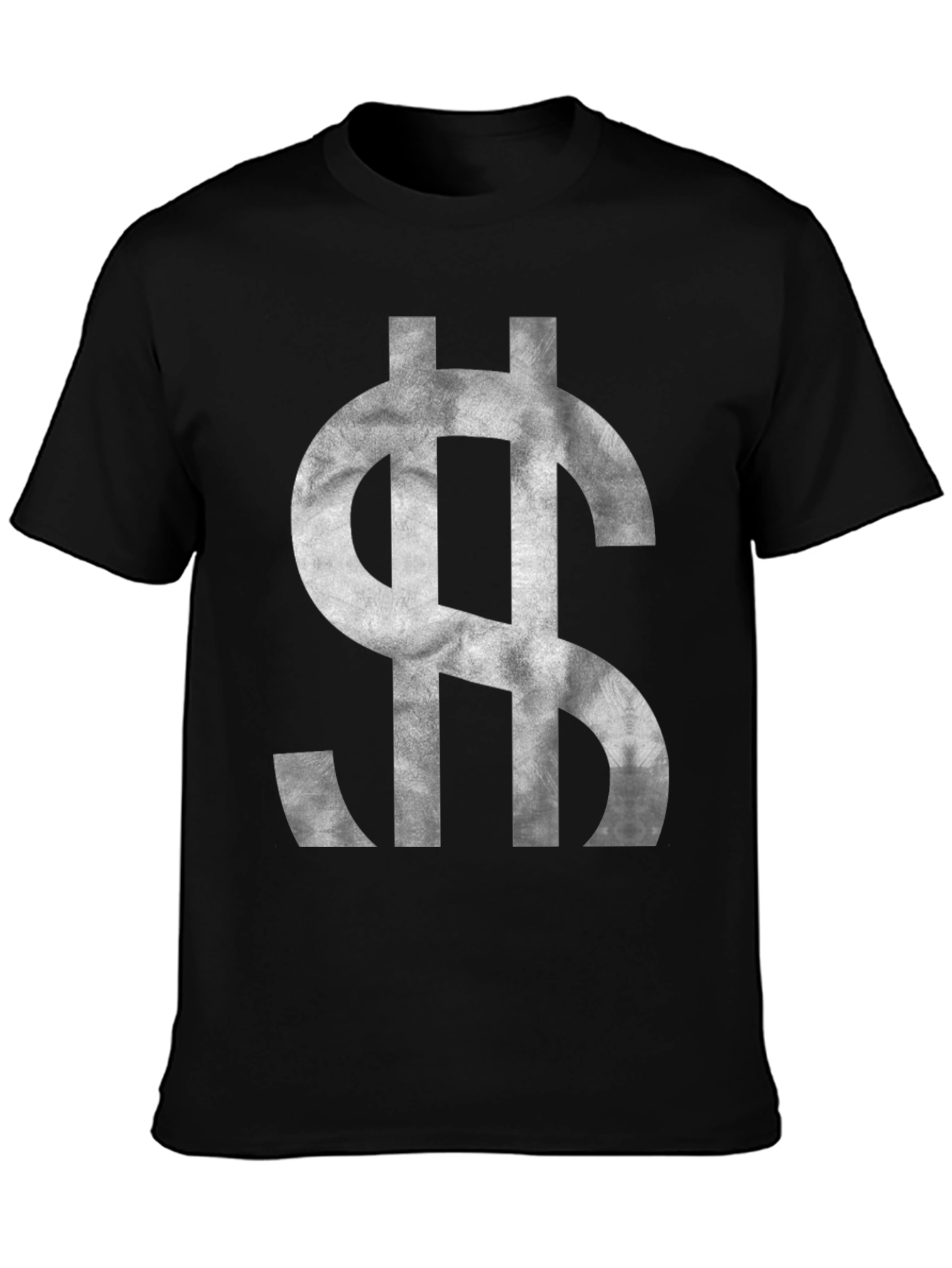 Dollar Sign Graphic Tee - Black Cotton T-Shirt