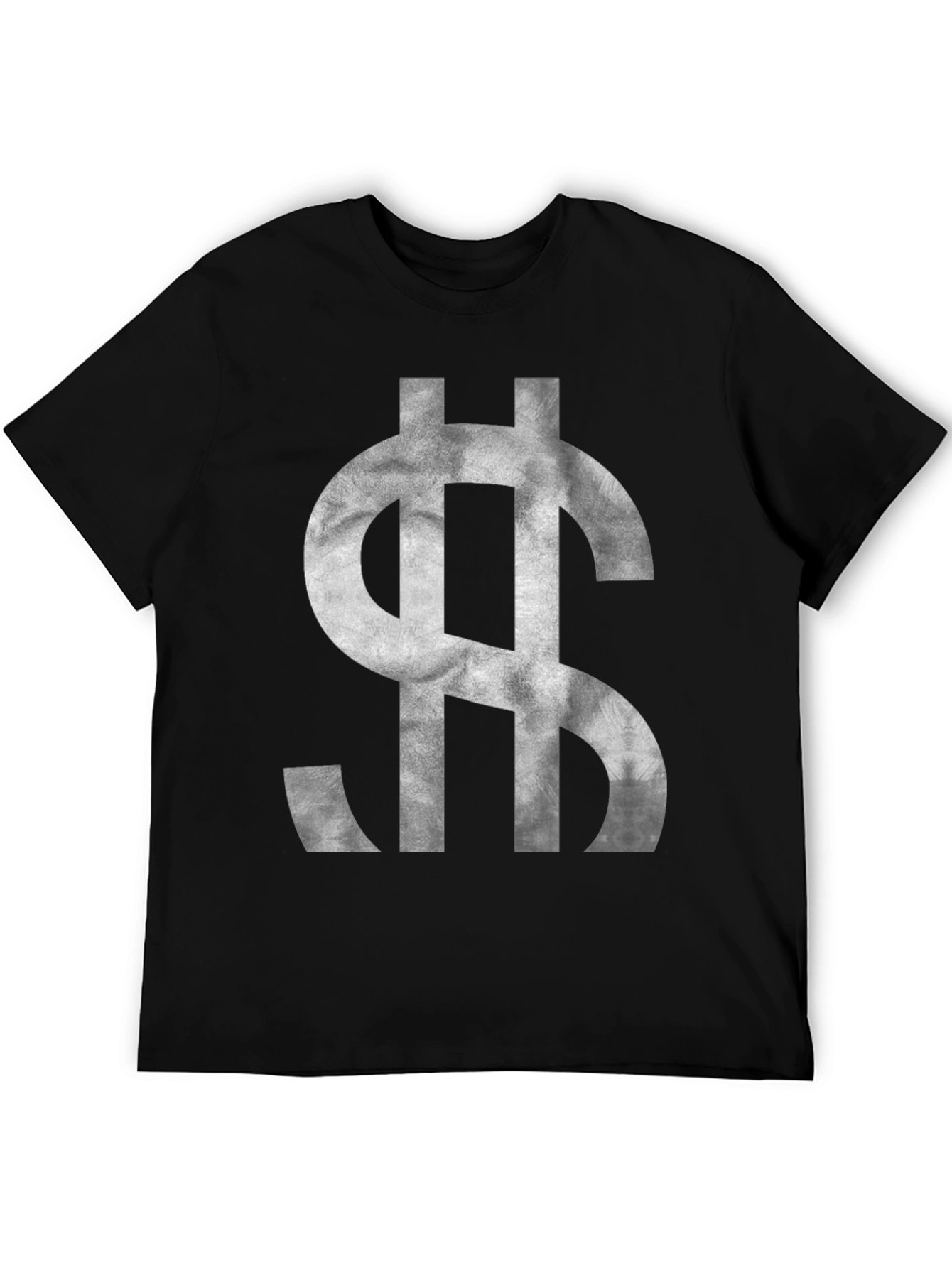 Dollar Sign Graphic Tee - Black Cotton T-Shirt